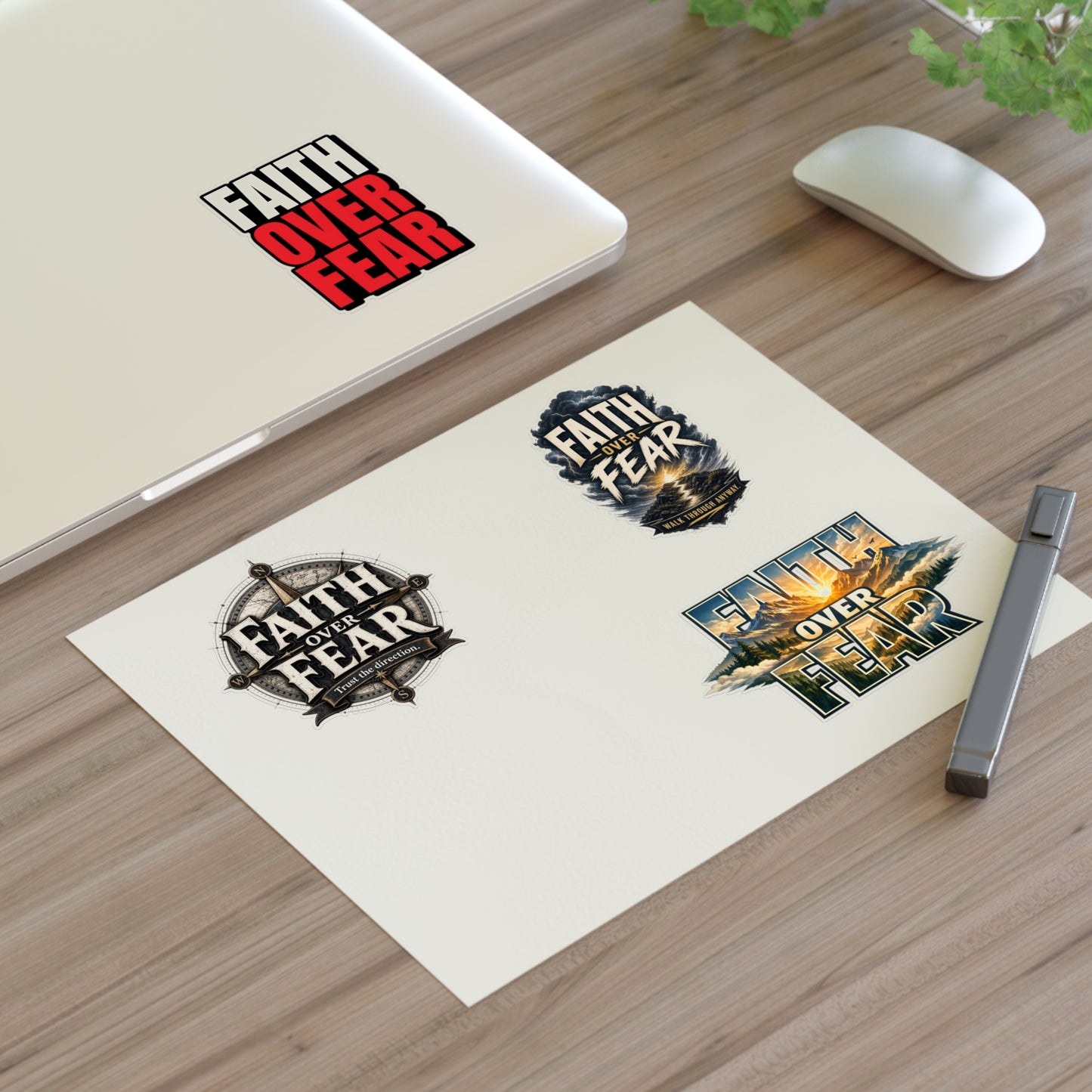 Faith Over Fear Sticker Sheet — Inspirational Christian Stickers for Journals, Water Bottles & Gifts