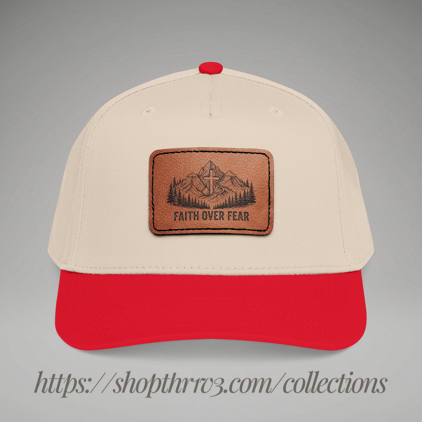 Faith Over Fear Leather Patch Baseball Cap
