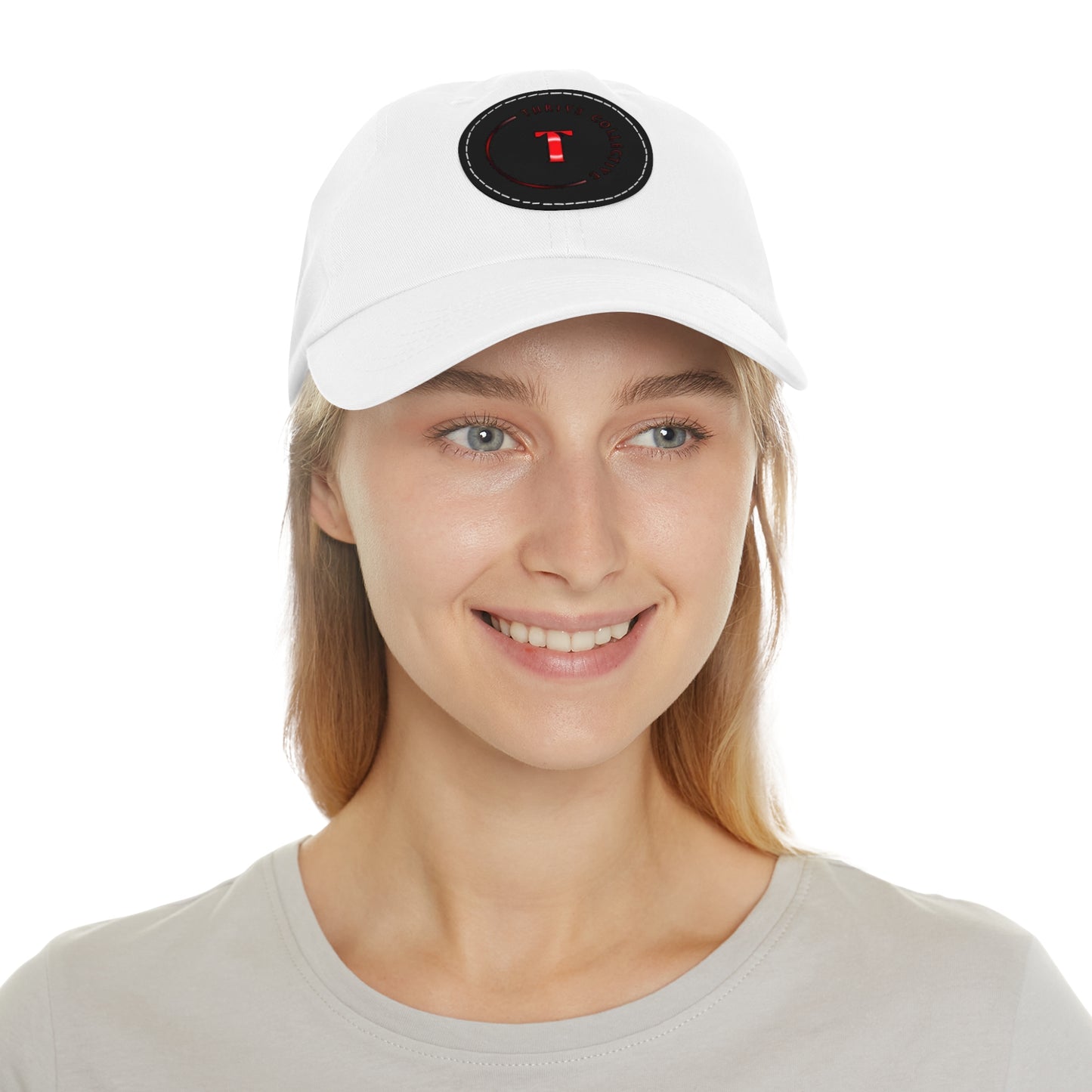 Dad Hat Leather Patch Round THR1V3 COLLECTIVE