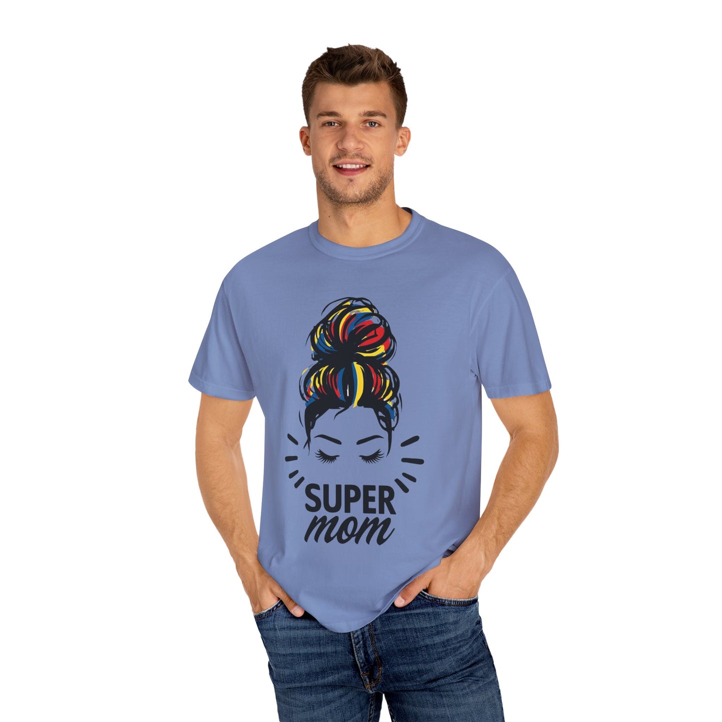 Supermom Women's Tee, Vibrant Bold Unisex T-shirt, Colorful Mother's Day Shirt, Embrace Mom Gift, Fun Graphic Tees for Her