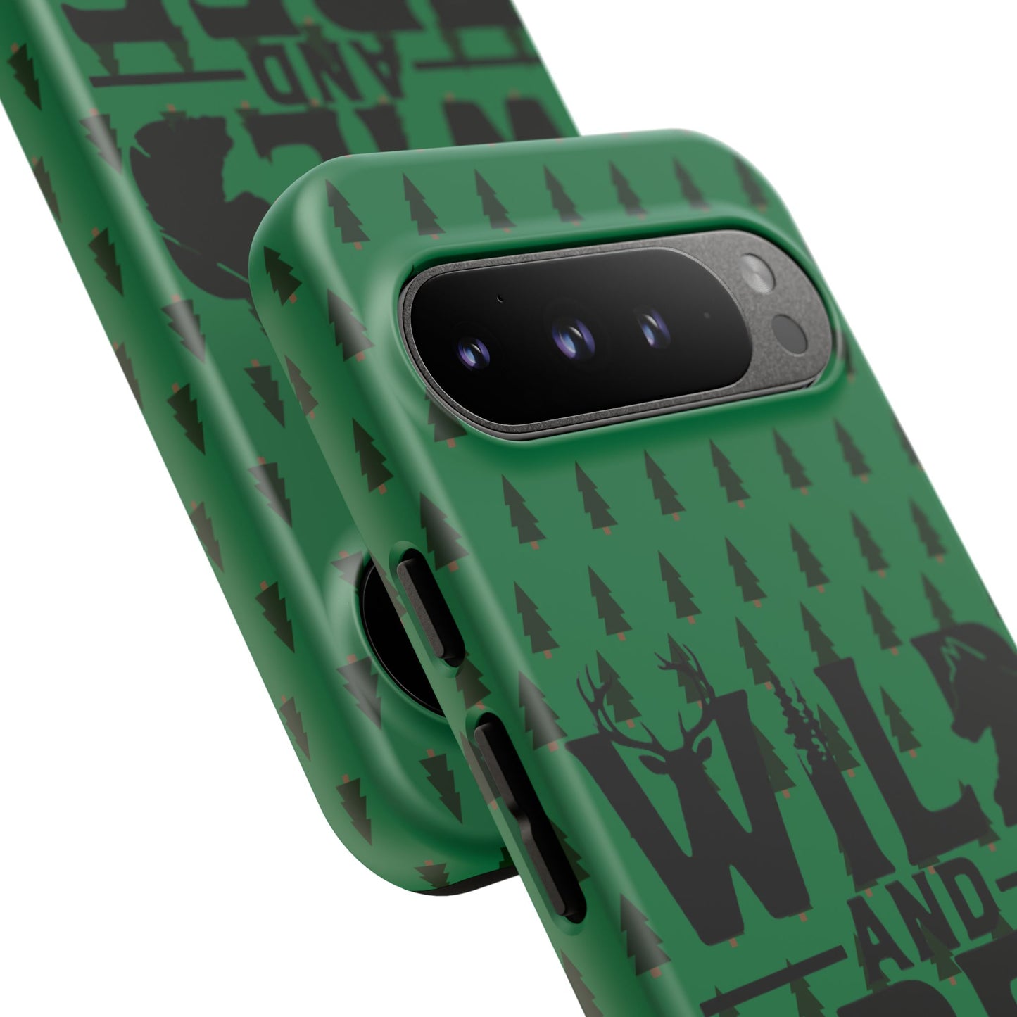 Wild and Free Bear Graphic Phone Case | Forest Pattern iPhone Case