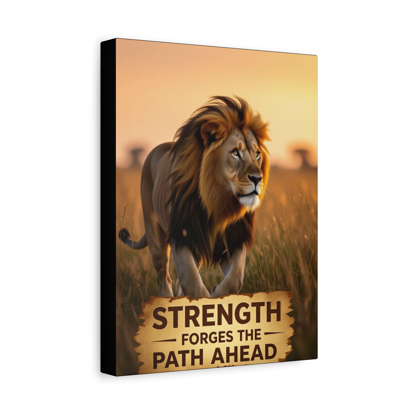 Inspirational Lion Canvas Print, Strength Motivational Wall Art, Home Decor, Lion Artwork, Gift for Nature Lovers, Leadership Inspiration
