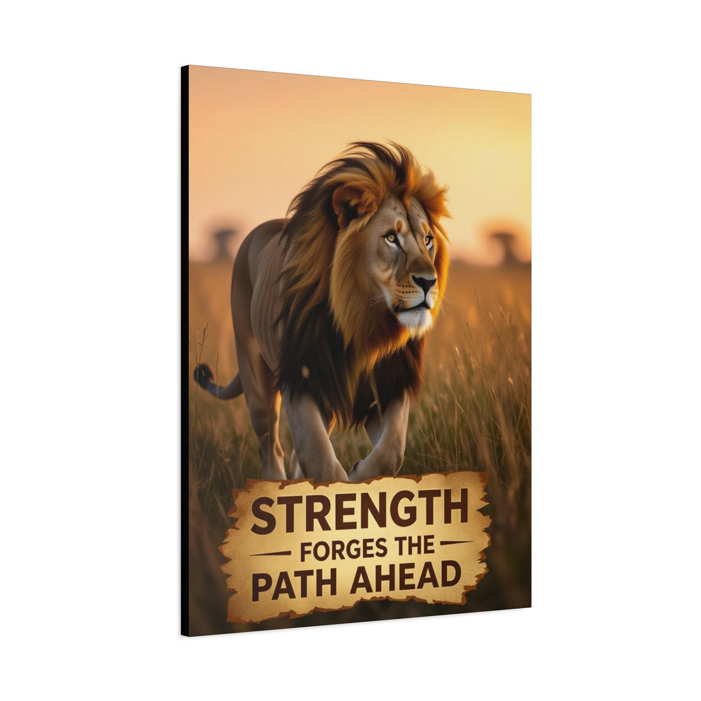 Inspirational Lion Canvas Print, Strength Motivational Wall Art, Home Decor, Lion Artwork, Gift for Nature Lovers, Leadership Inspiration