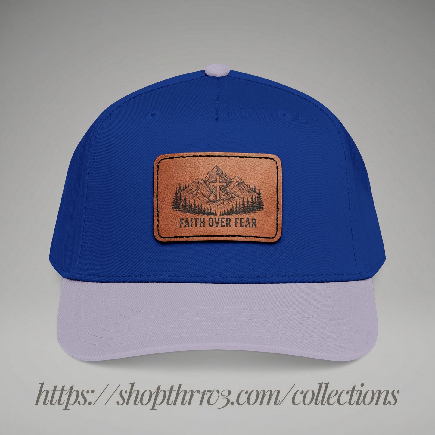 Faith Over Fear Leather Patch Baseball Cap