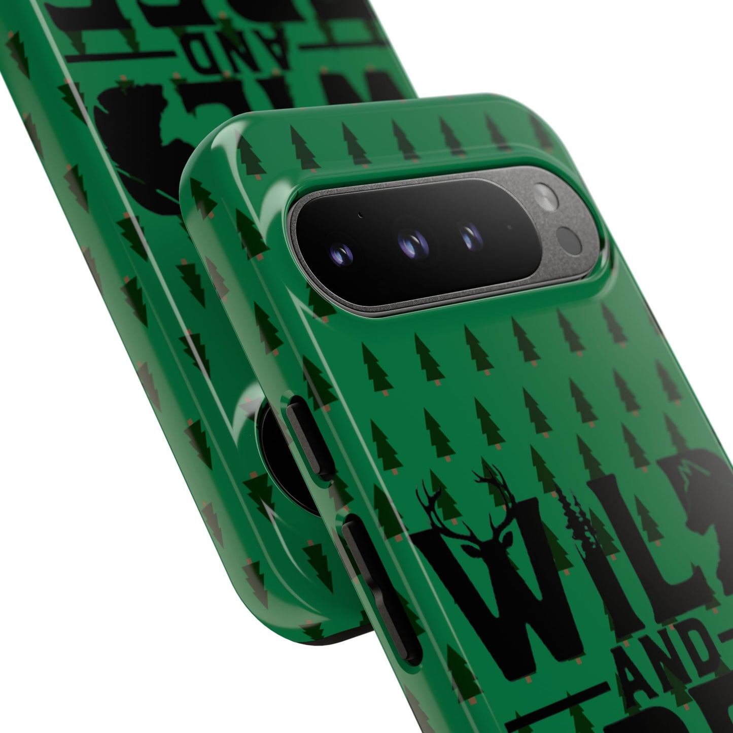 Wild and Free Bear Graphic Phone Case | Forest Pattern iPhone Case