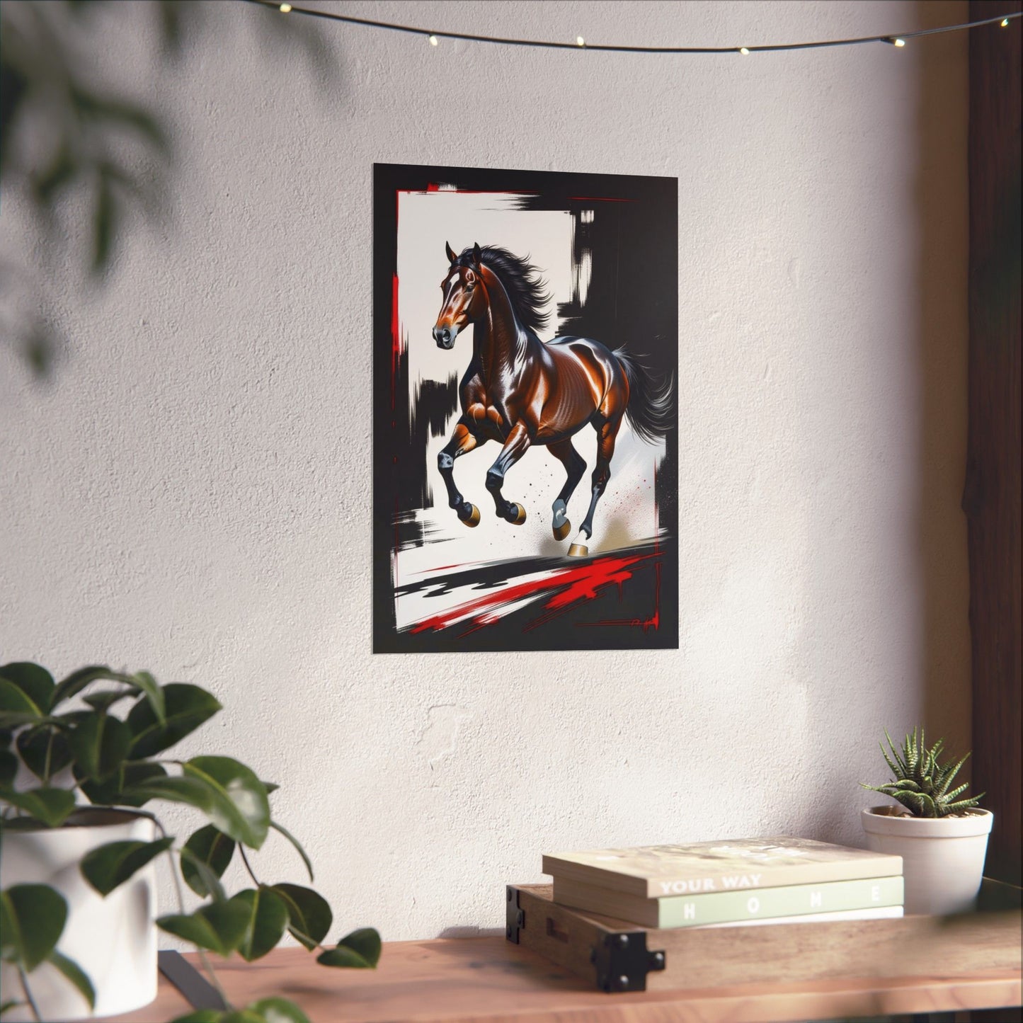 Galloping Horse Art Matte Vertical Poster - Bold Equestrian Masterpiece
