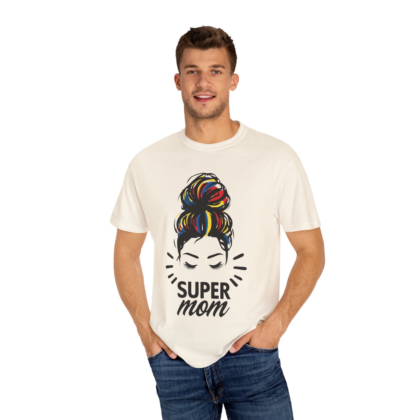 Supermom Women's Tee, Vibrant Bold Unisex T-shirt, Colorful Mother's Day Shirt, Embrace Mom Gift, Fun Graphic Tees for Her