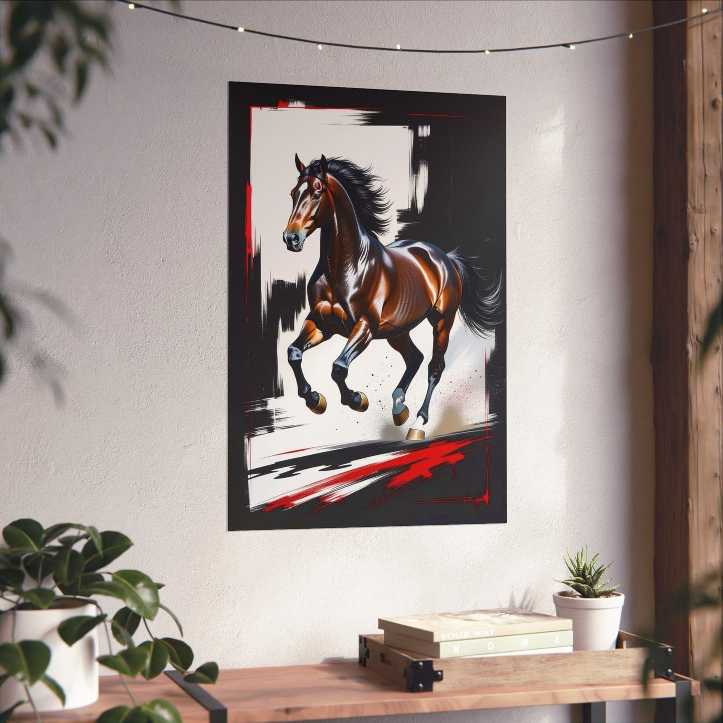 Galloping Horse Art Matte Vertical Poster - Bold Equestrian Masterpiece