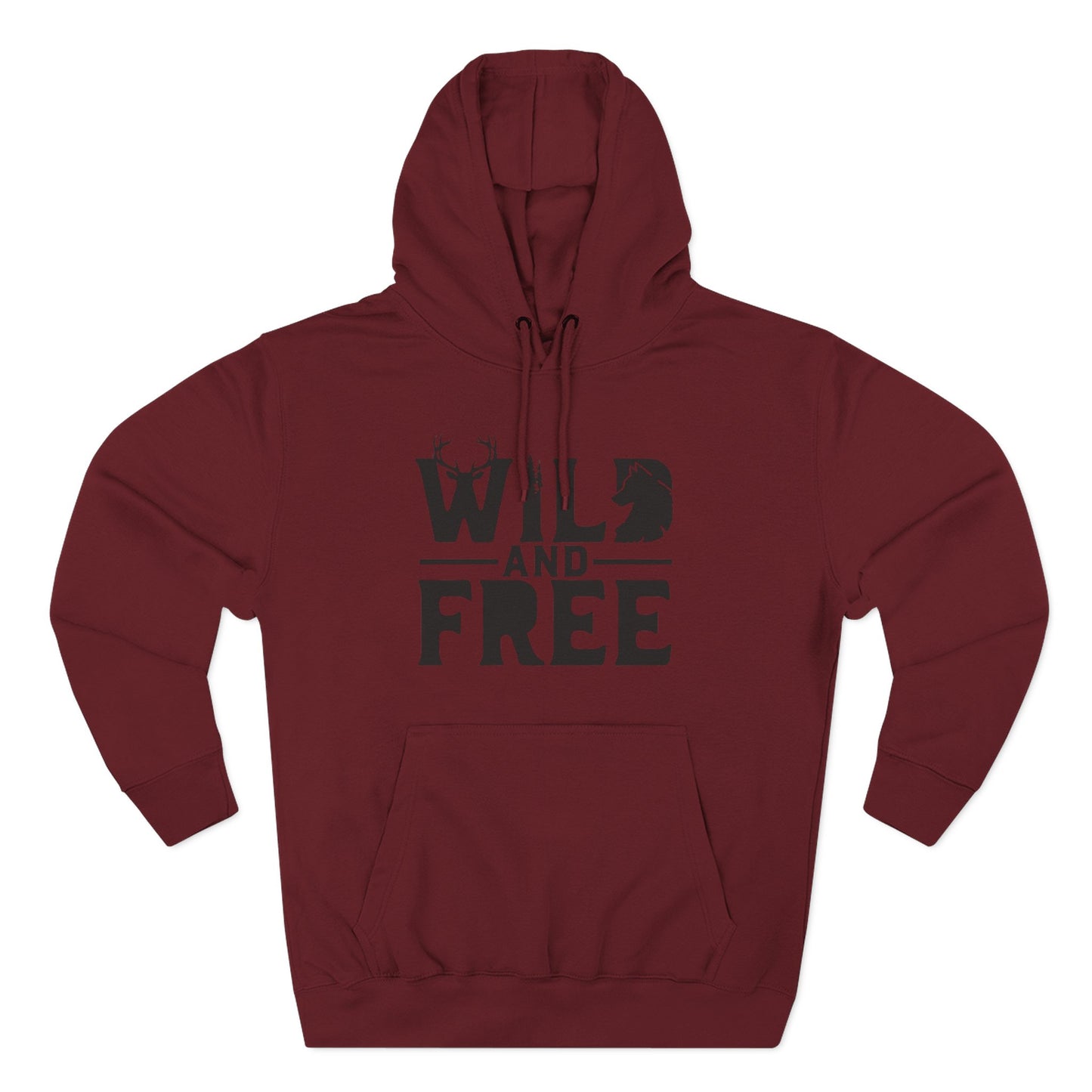 Wild & Free wolf tree antlers hoodie | Three-panel fleece