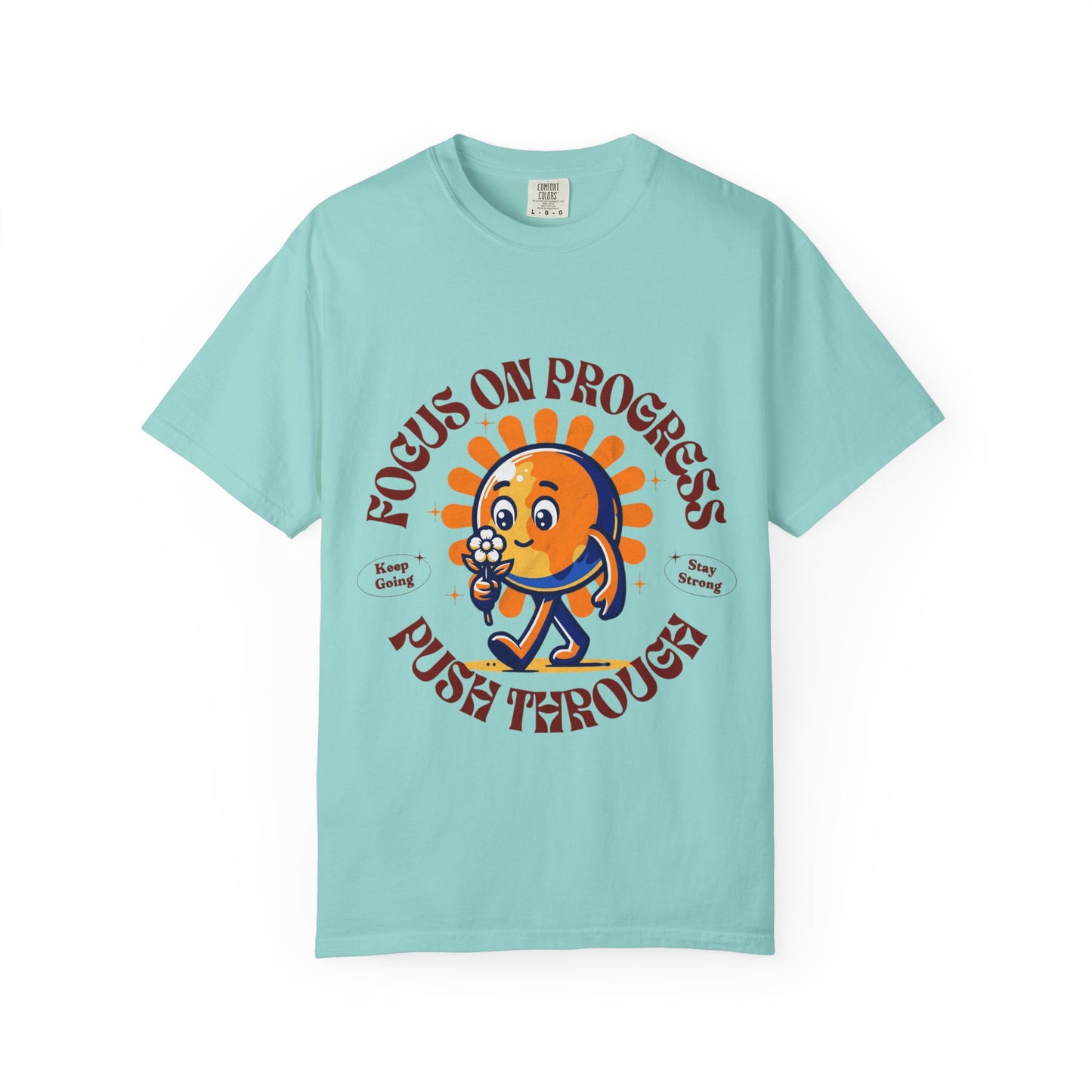 Motivational Unisex T-Shirt - "Focus on Progress, Push Through"