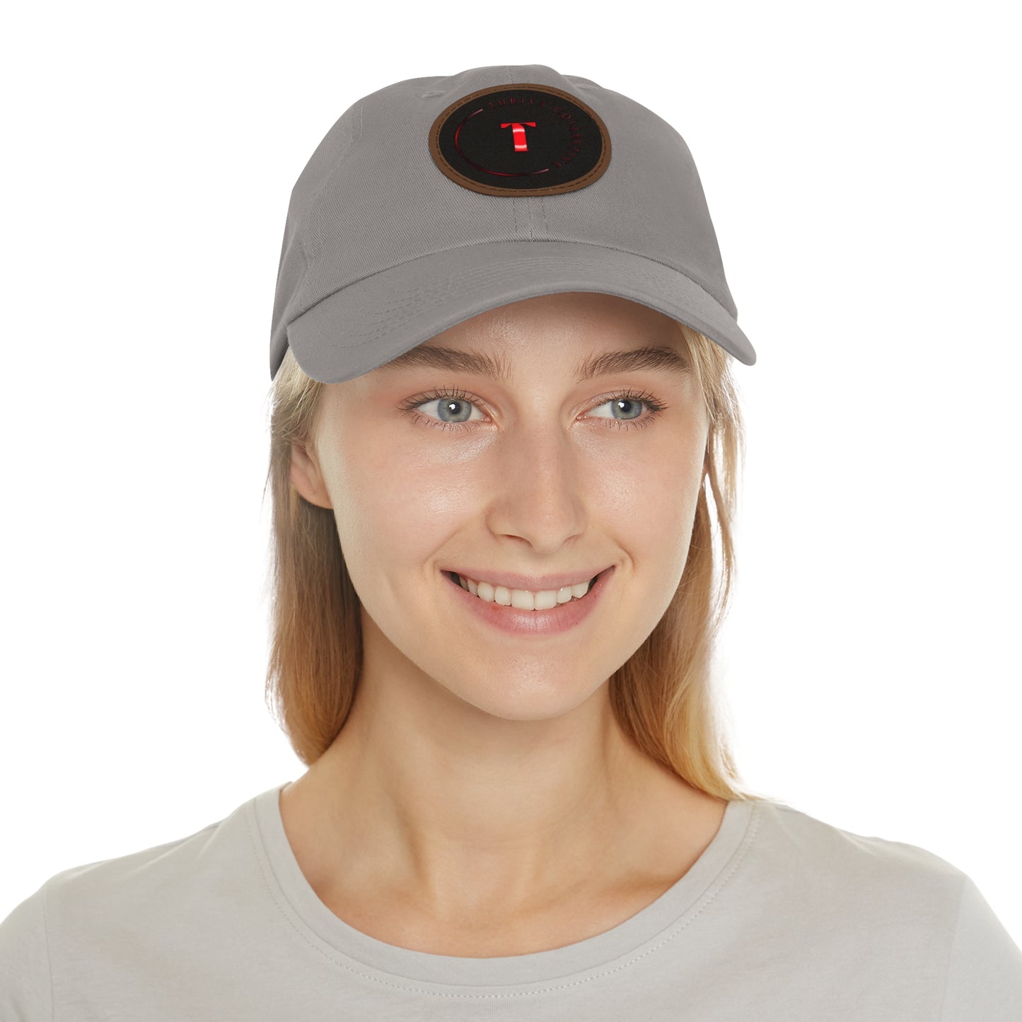 Dad Hat Leather Patch Round THR1V3 COLLECTIVE