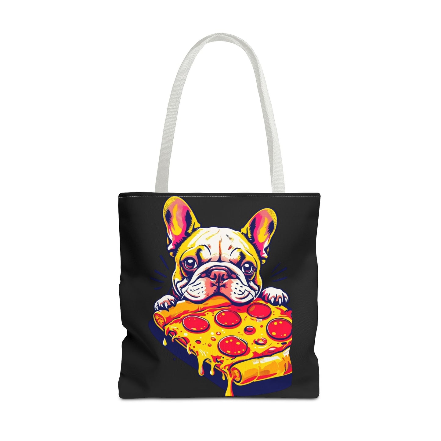 Funny French Bulldog Pizza Tote Bag - Perfect for Dog Lovers & Foodies