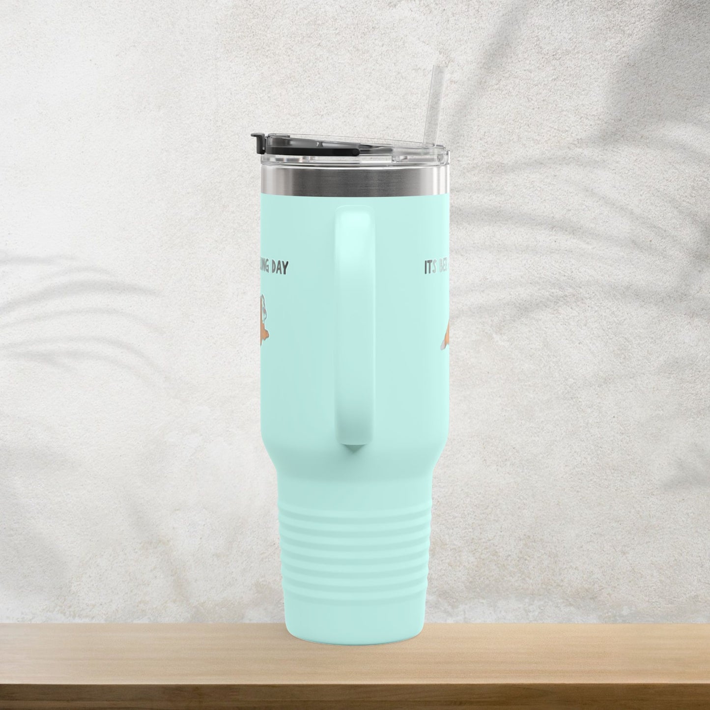 “It’s Been a Long Day” Tired Bulldog 40oz Travel Mug – Cute Funny Puppy Design for Coffee Lovers