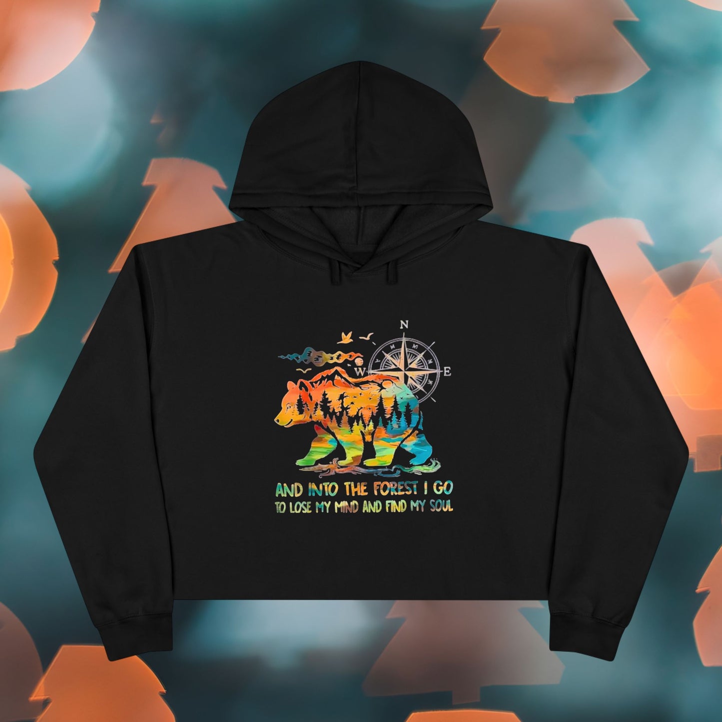 Forest Bear Compass hoodie | watercolor mountains nature quote