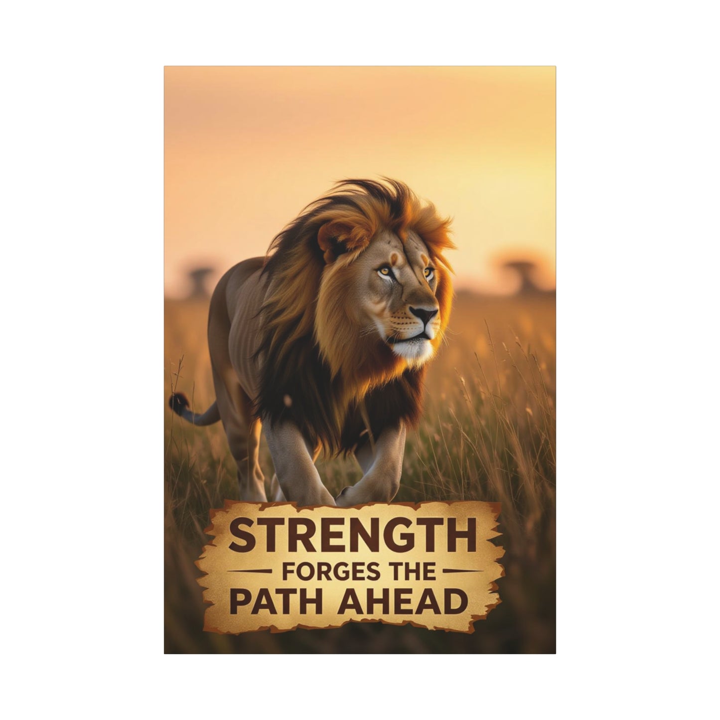 Inspirational Lion Canvas Print, Strength Motivational Wall Art, Home Decor, Lion Artwork, Gift for Nature Lovers, Leadership Inspiration