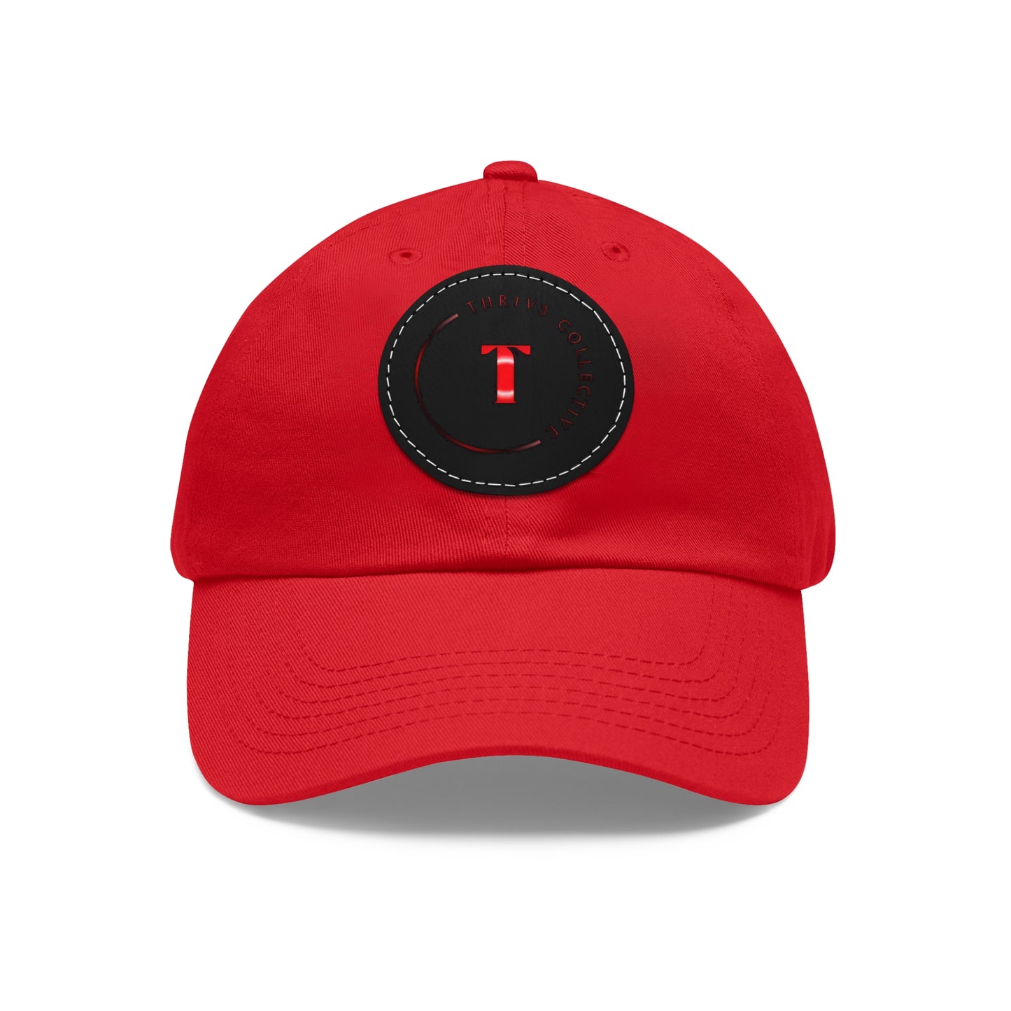 Dad Hat Leather Patch Round THR1V3 COLLECTIVE