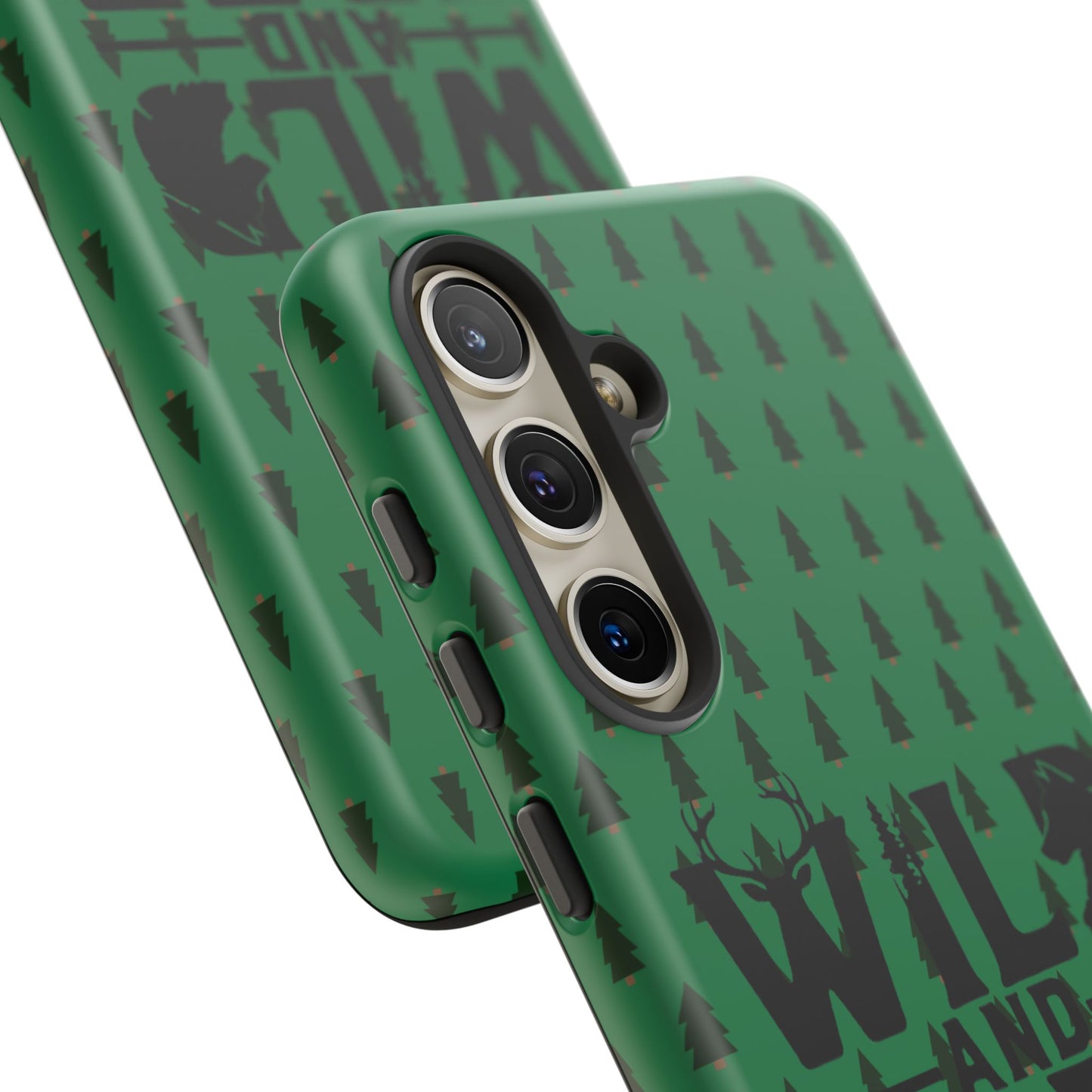 Wild and Free Bear Graphic Phone Case | Forest Pattern iPhone Case