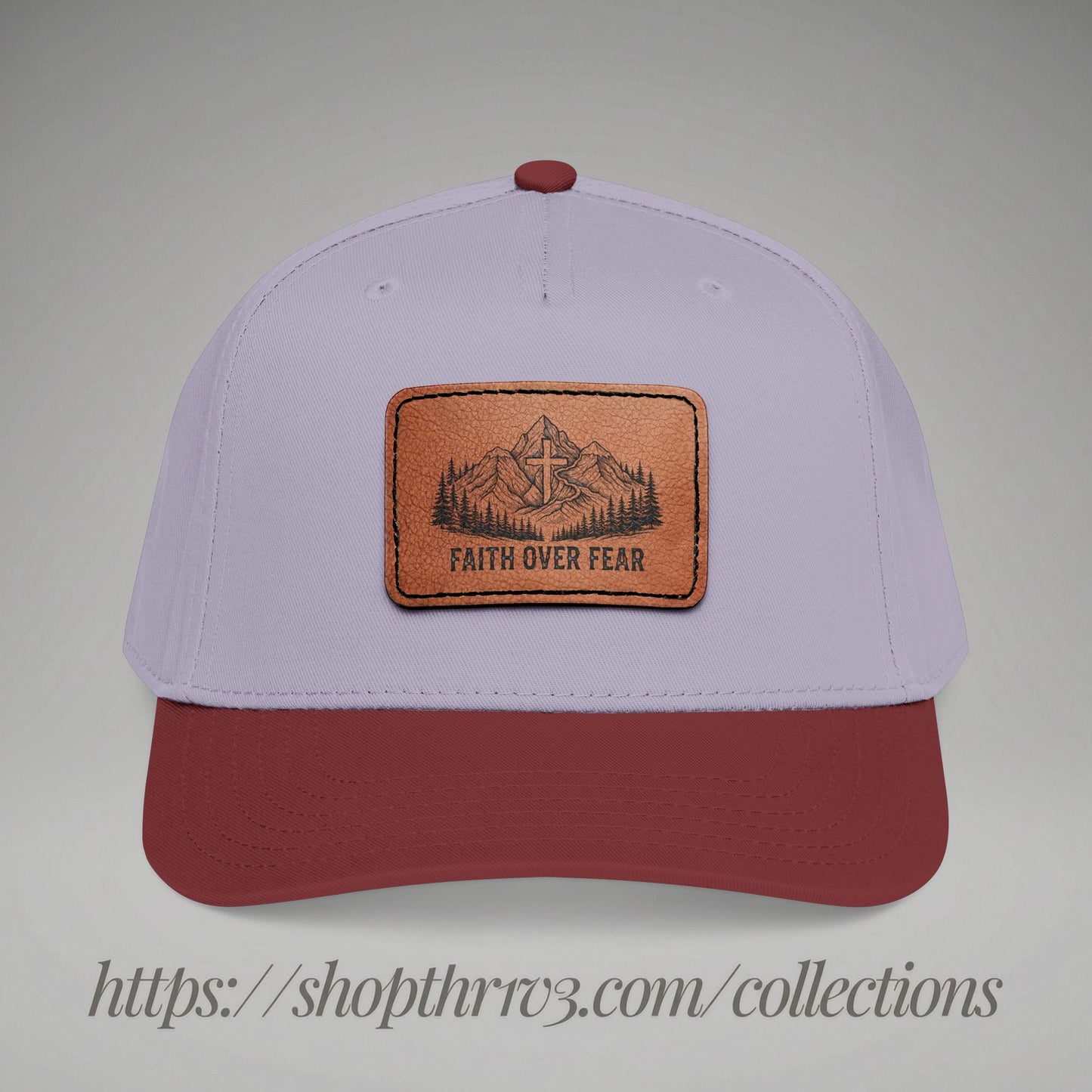 Faith Over Fear Leather Patch Baseball Cap
