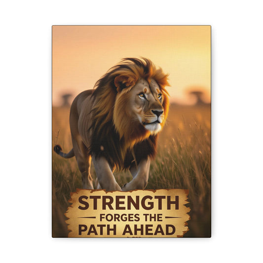 Inspirational Lion Canvas Print, Strength Motivational Wall Art, Home Decor, Lion Artwork, Gift for Nature Lovers, Leadership Inspiration