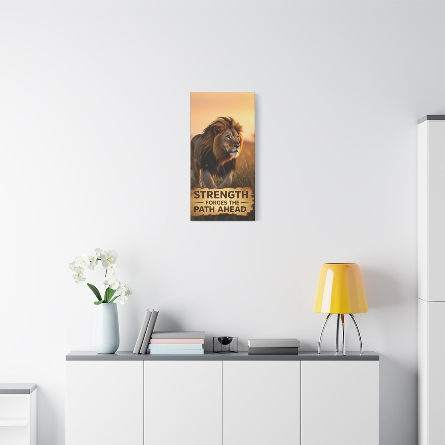 Inspirational Lion Canvas Print, Strength Motivational Wall Art, Home Decor, Lion Artwork, Gift for Nature Lovers, Leadership Inspiration