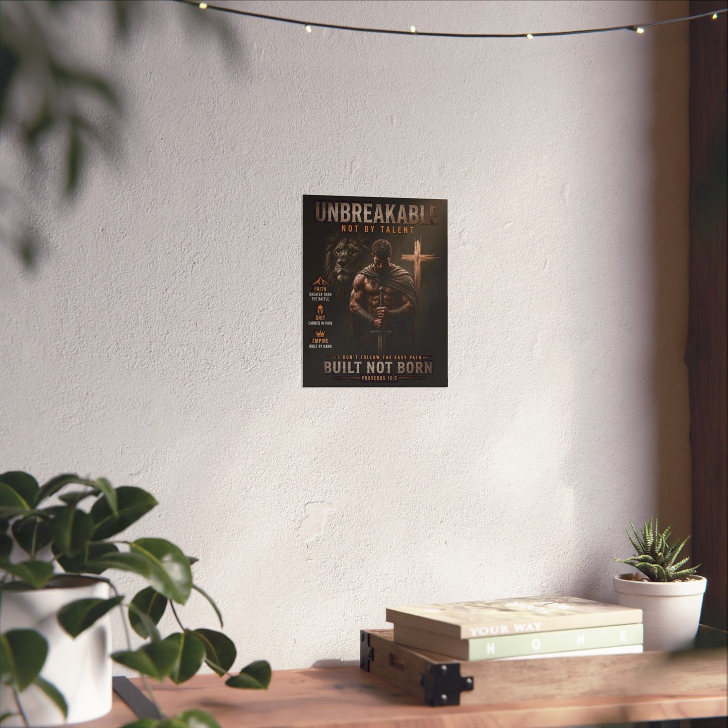 Unbreakable Built Not Born Matte Poster — Inspirational Christian Strength Wall Art