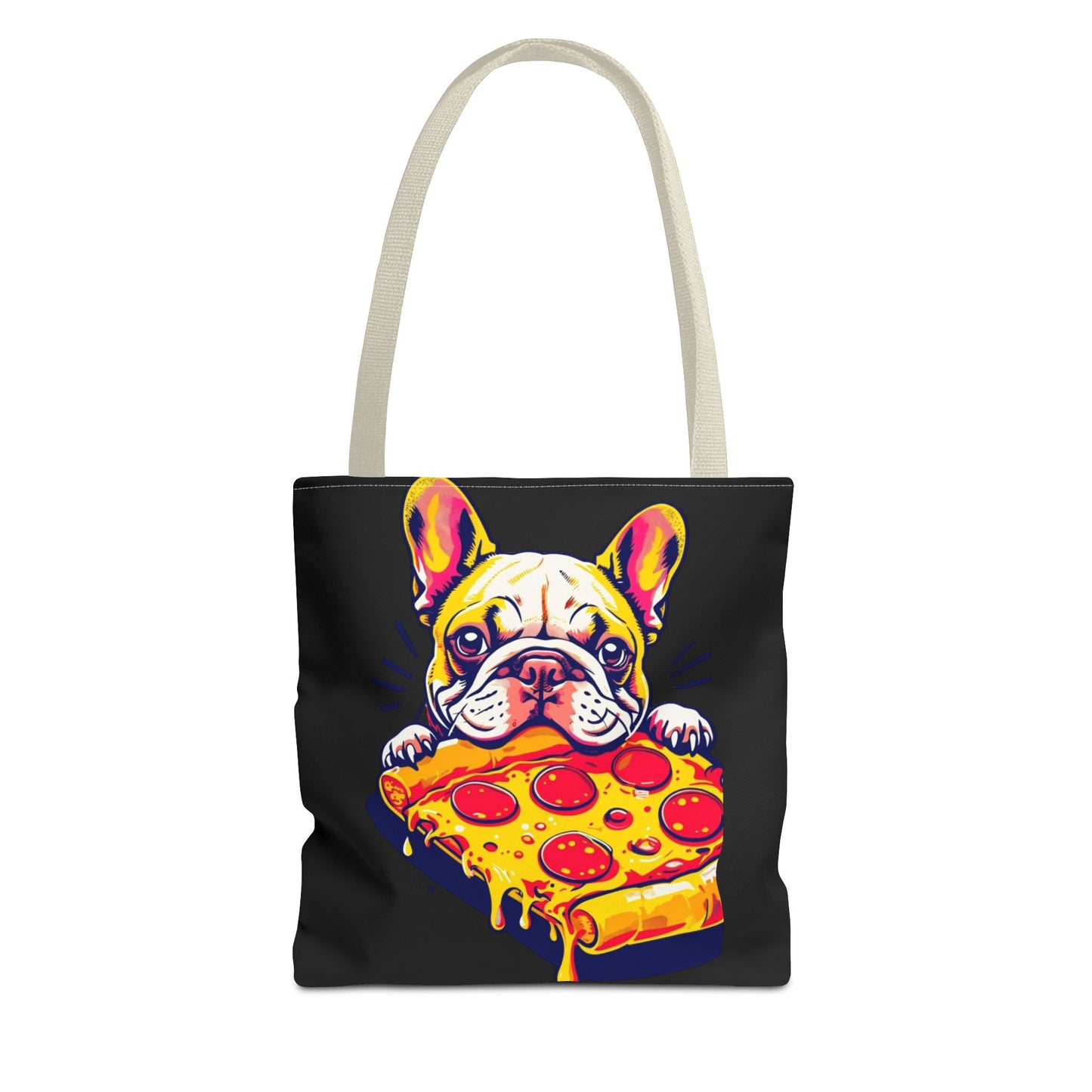 Funny French Bulldog Pizza Tote Bag - Perfect for Dog Lovers & Foodies