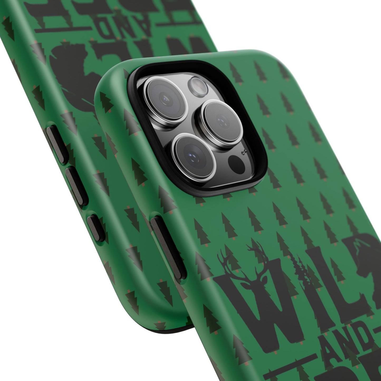 Wild and Free Bear Graphic Phone Case | Forest Pattern iPhone Case