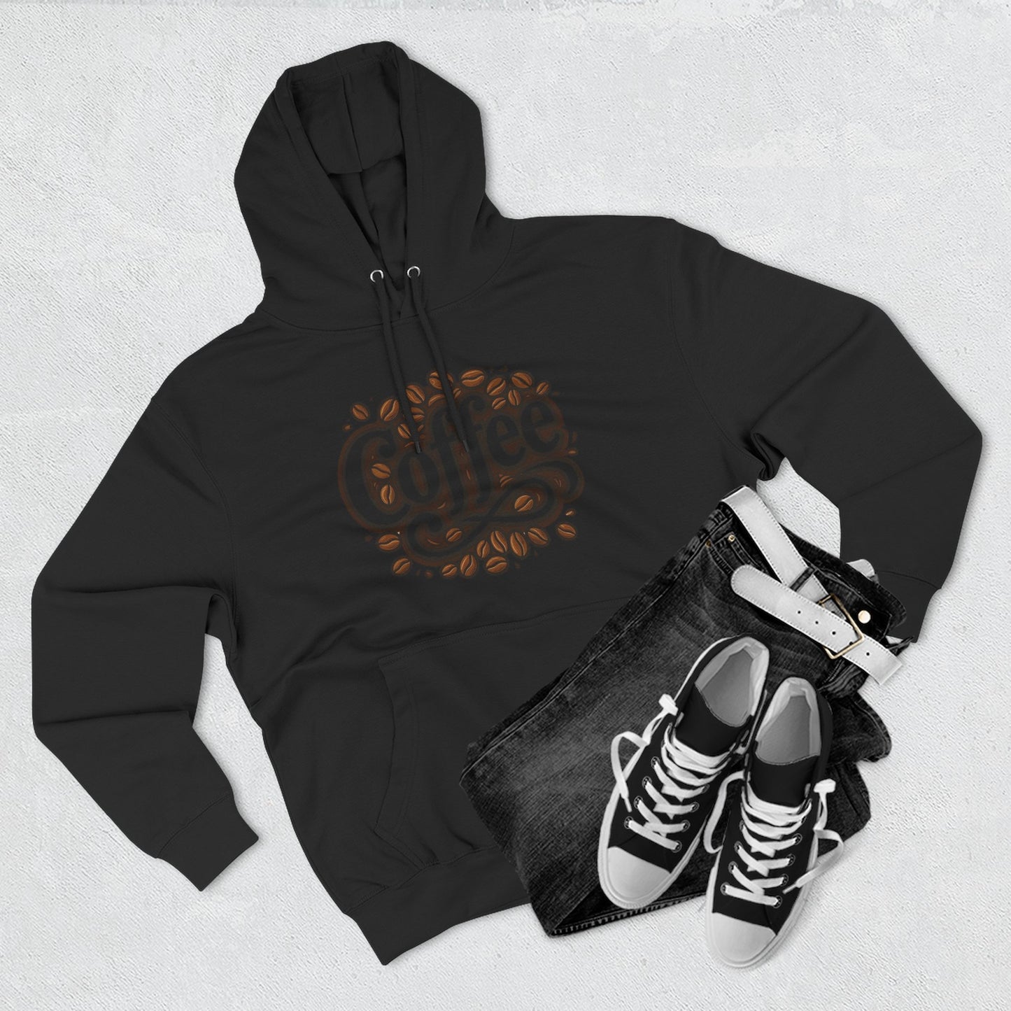 Coffee Lovers Three-Panel Fleece Hoodie, Cozy Sweatshirt, Perfect Gift for Coffee Enthusiasts, Ideal for Fall & Winter, Casual Wear
