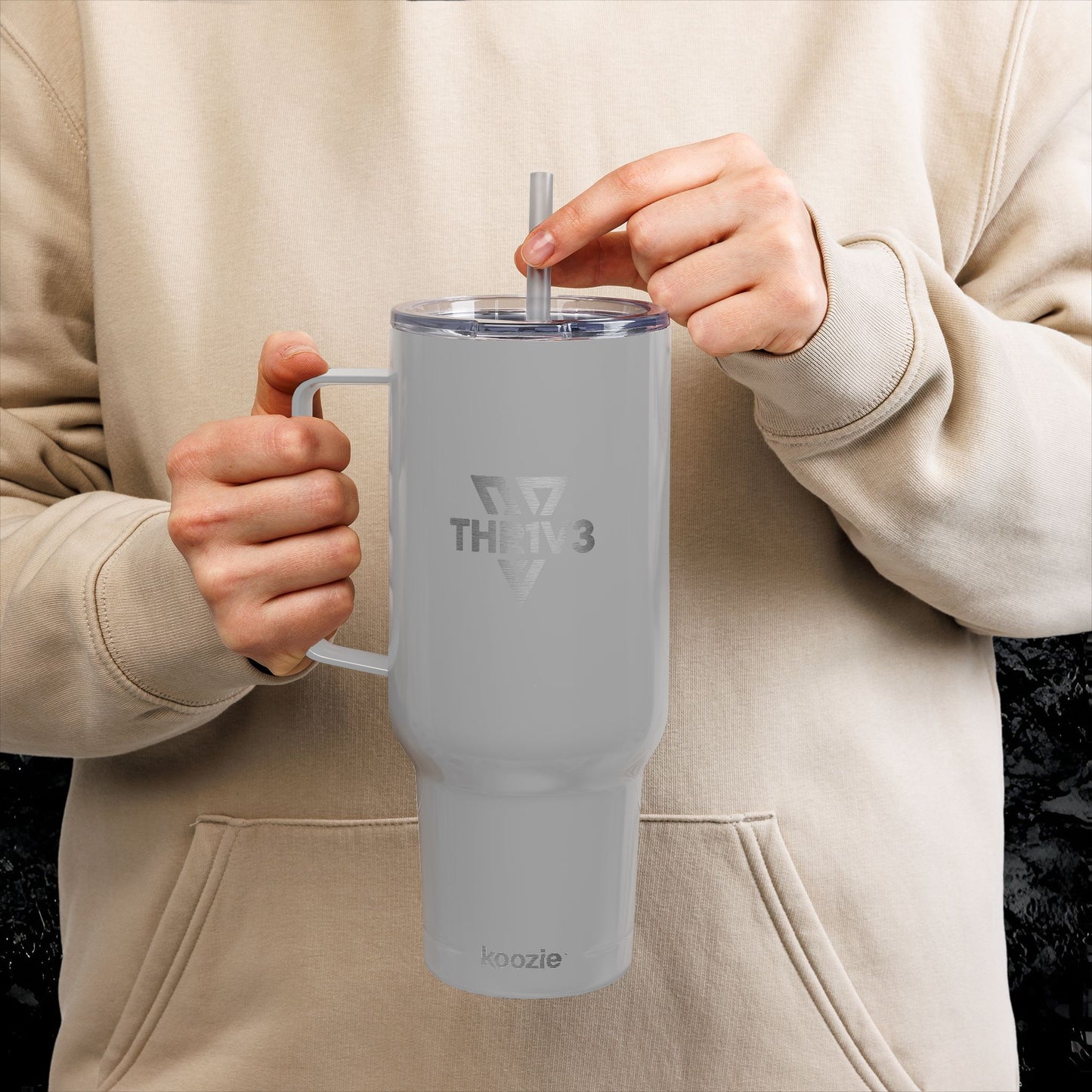 Insulated Tumbler, Engraved THR1V3 Sharp Logo, 40oz