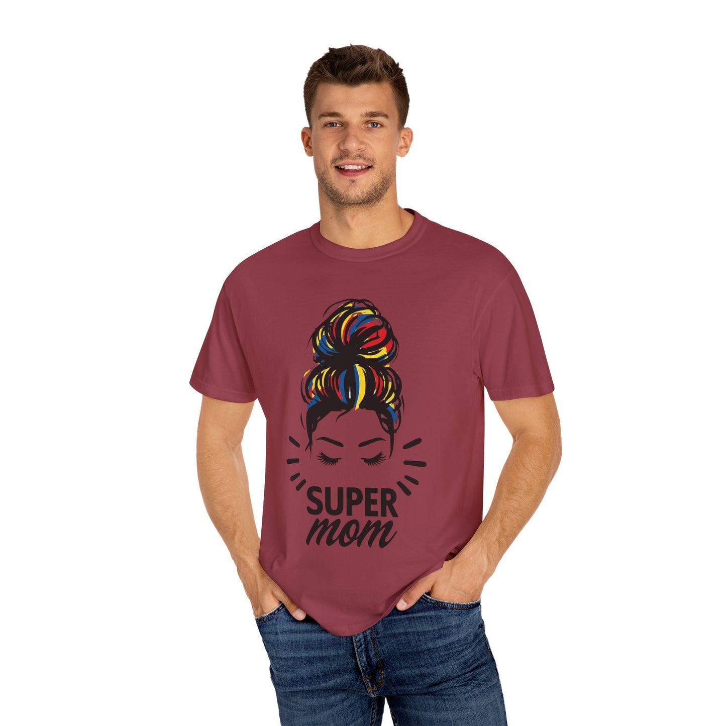 Supermom Women's Tee, Vibrant Bold Unisex T-shirt, Colorful Mother's Day Shirt, Embrace Mom Gift, Fun Graphic Tees for Her