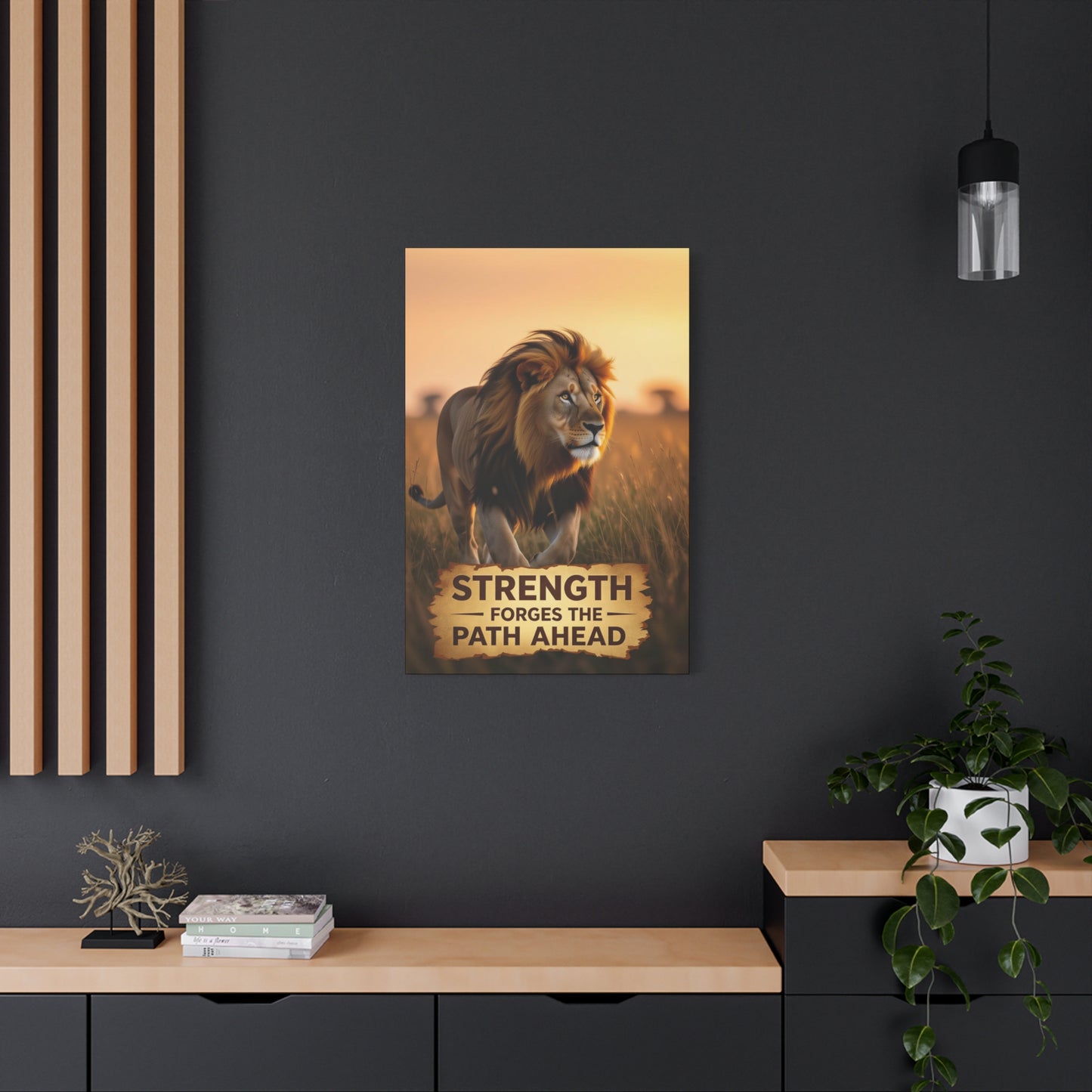 Inspirational Lion Canvas Print, Strength Motivational Wall Art, Home Decor, Lion Artwork, Gift for Nature Lovers, Leadership Inspiration