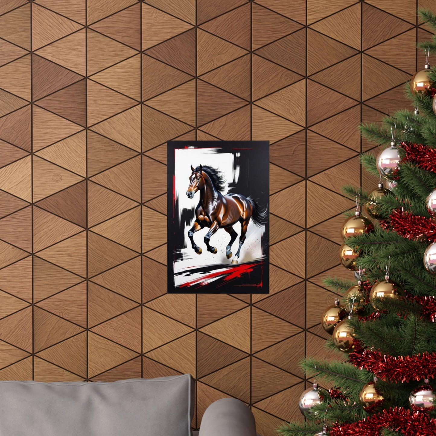 Galloping Horse Art Matte Vertical Poster - Bold Equestrian Masterpiece
