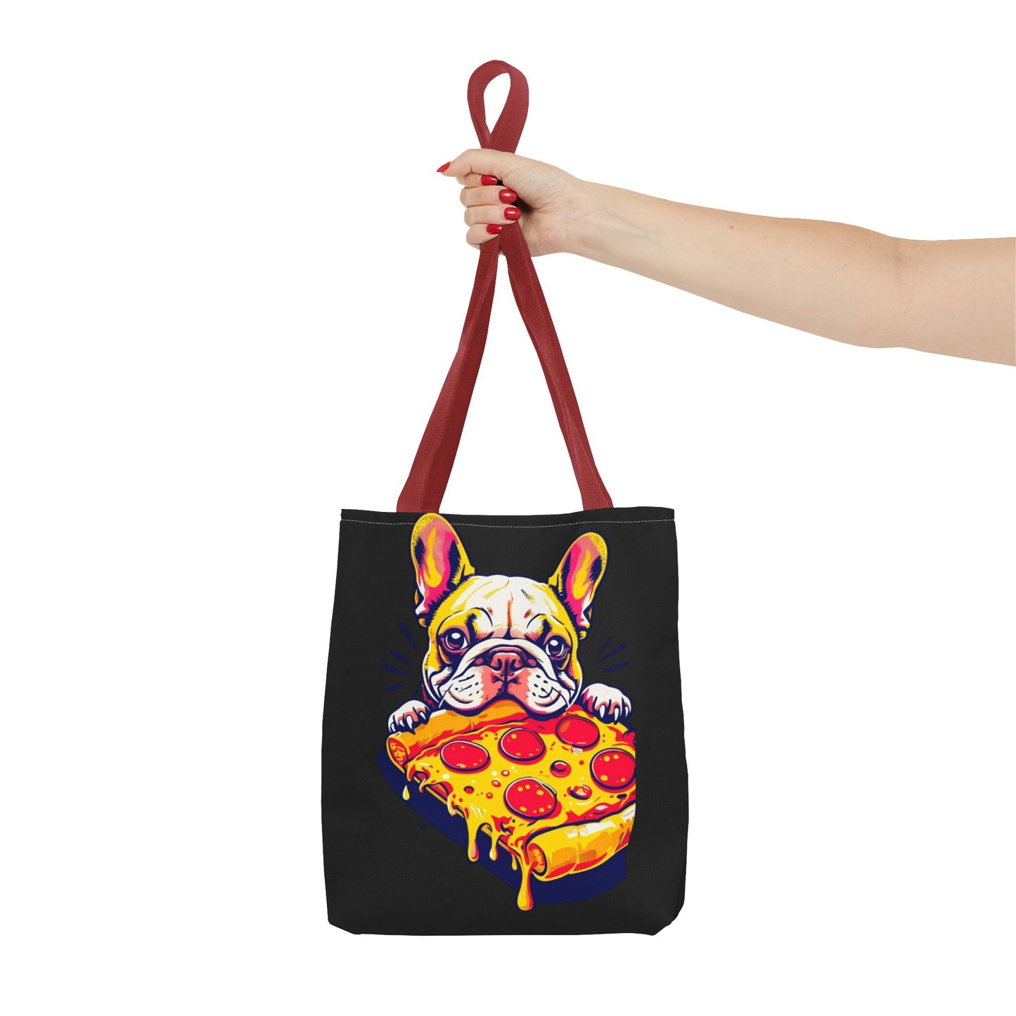 Funny French Bulldog Pizza Tote Bag - Perfect for Dog Lovers & Foodies