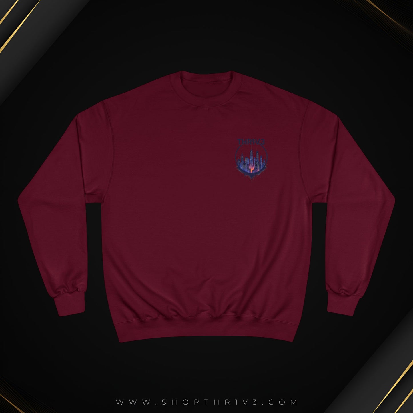 Urban Skyline Champion Sweatshirt - Cozy Fashion, Gift for City Lovers, Casual Wear, Nighttime Aesthetic, Unique Design
