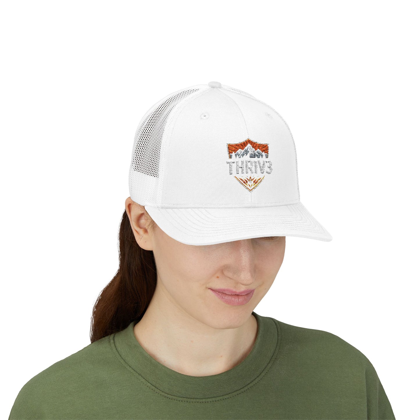 THR1V3 Outdoors – Mountain Trucker Hat - Custom Embroidered Cap