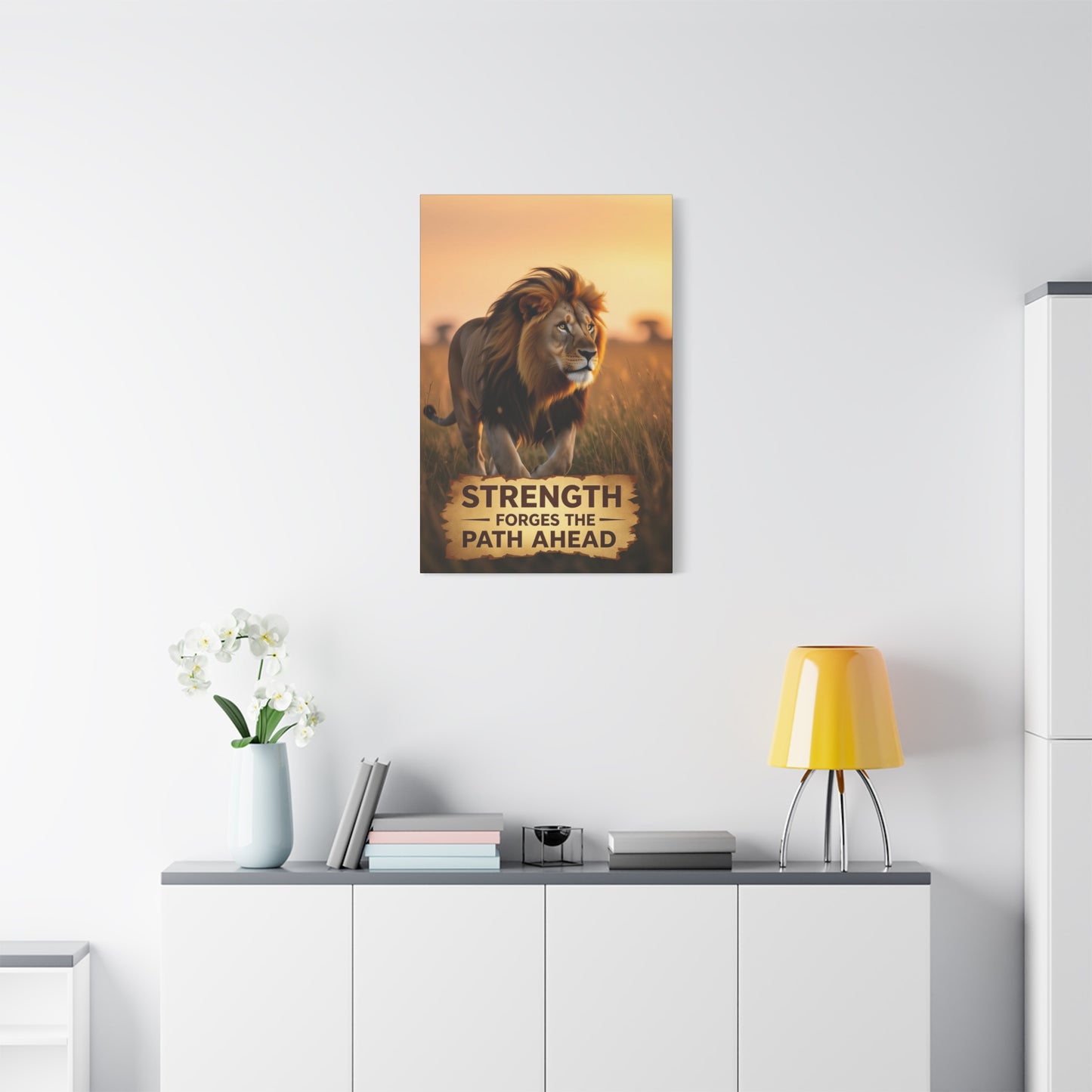 Inspirational Lion Canvas Print, Strength Motivational Wall Art, Home Decor, Lion Artwork, Gift for Nature Lovers, Leadership Inspiration