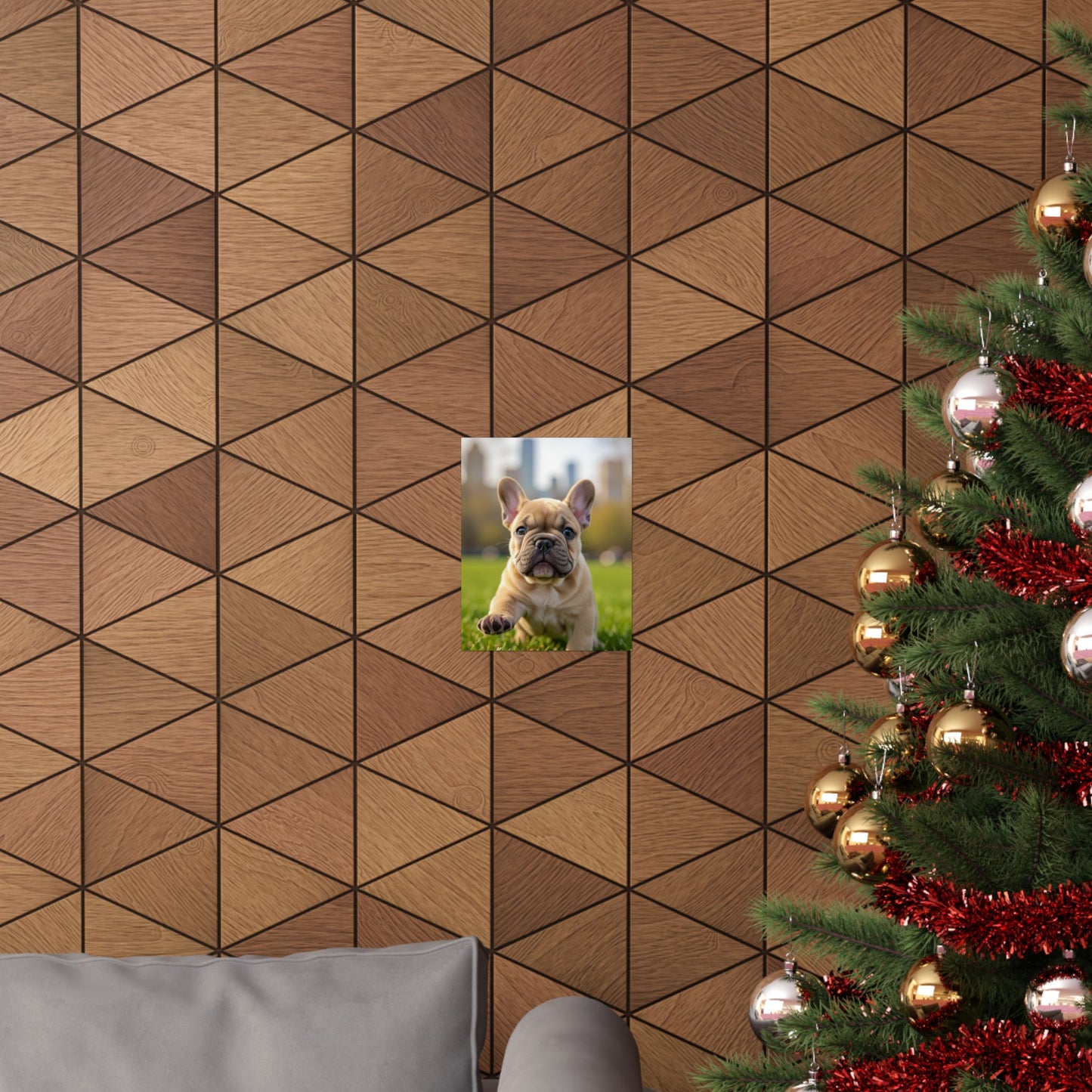 Vertical Poster - Cute Frenchie French Bulldog Running in the Park