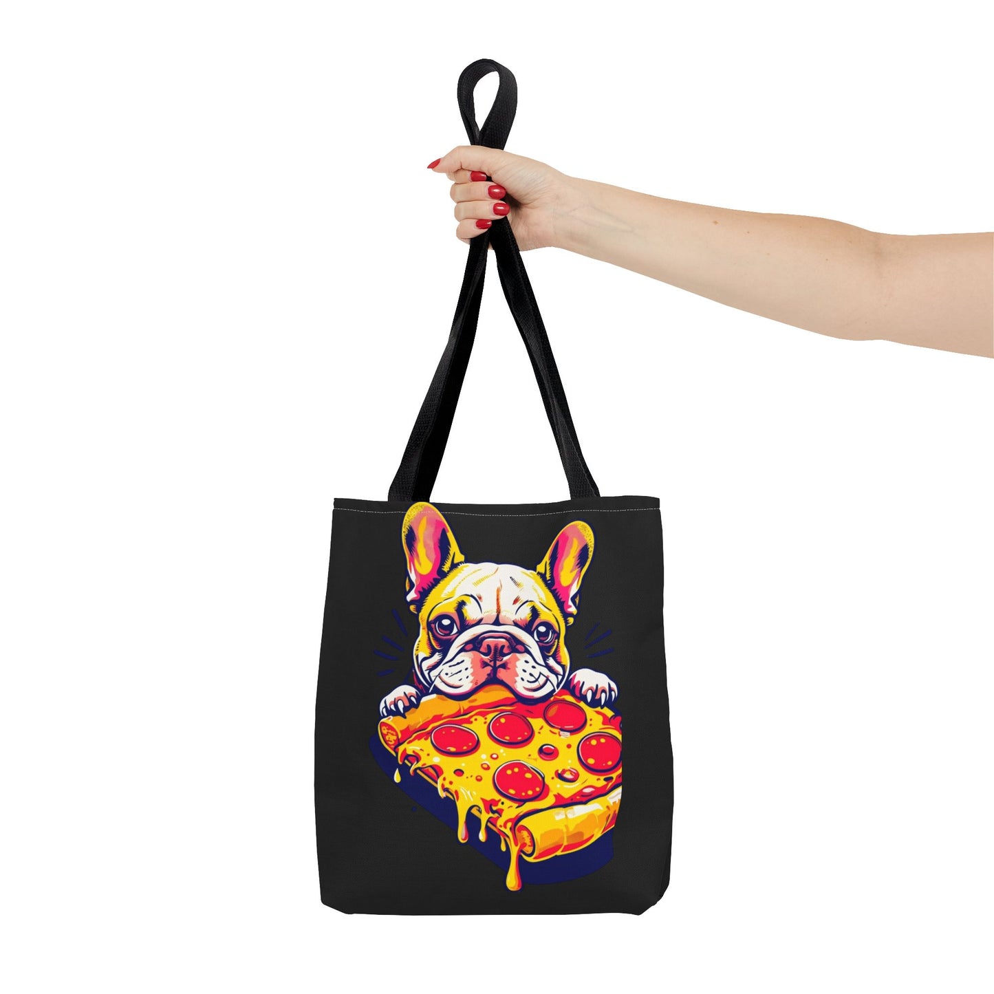 Funny French Bulldog Pizza Tote Bag - Perfect for Dog Lovers & Foodies