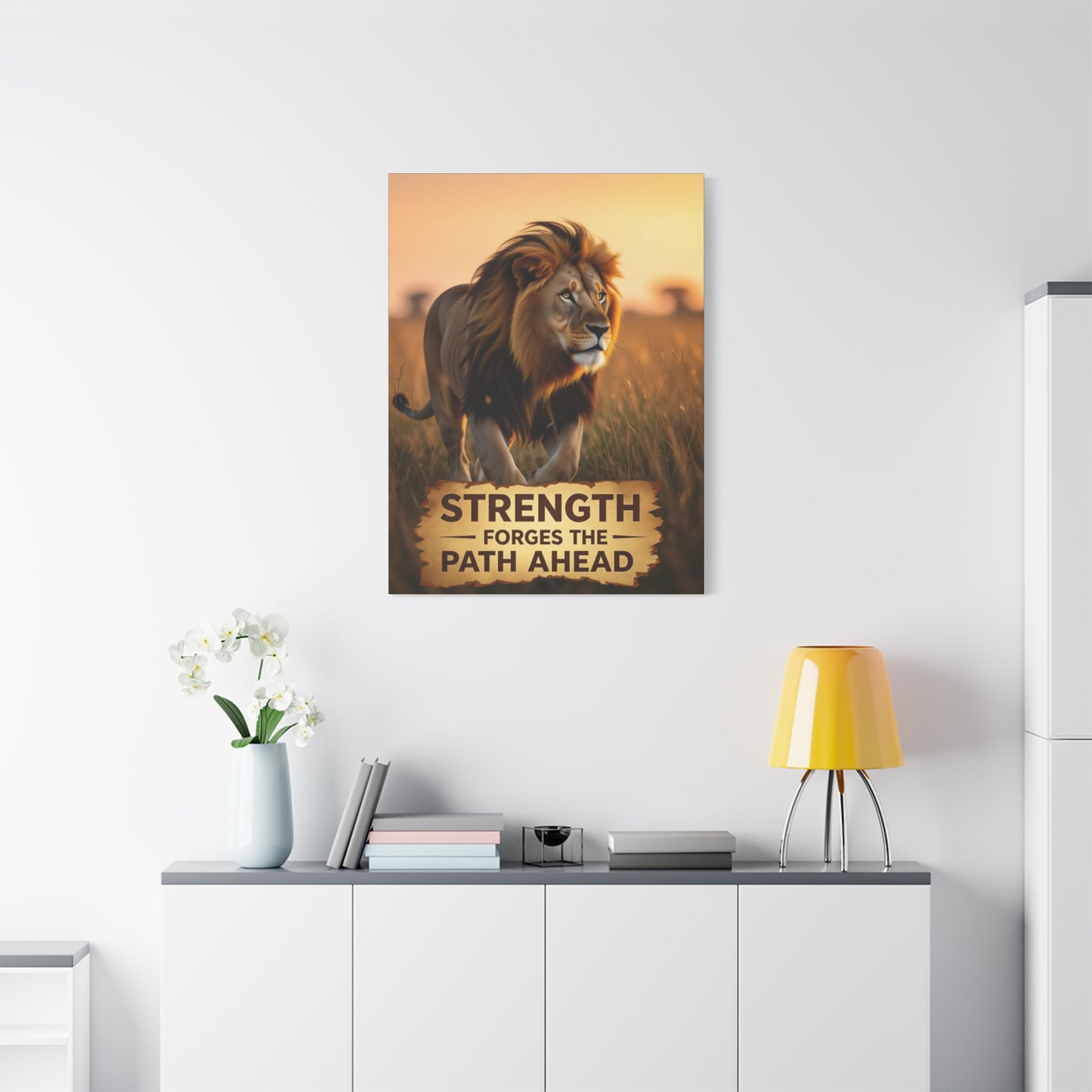 Inspirational Lion Canvas Print, Strength Motivational Wall Art, Home Decor, Lion Artwork, Gift for Nature Lovers, Leadership Inspiration