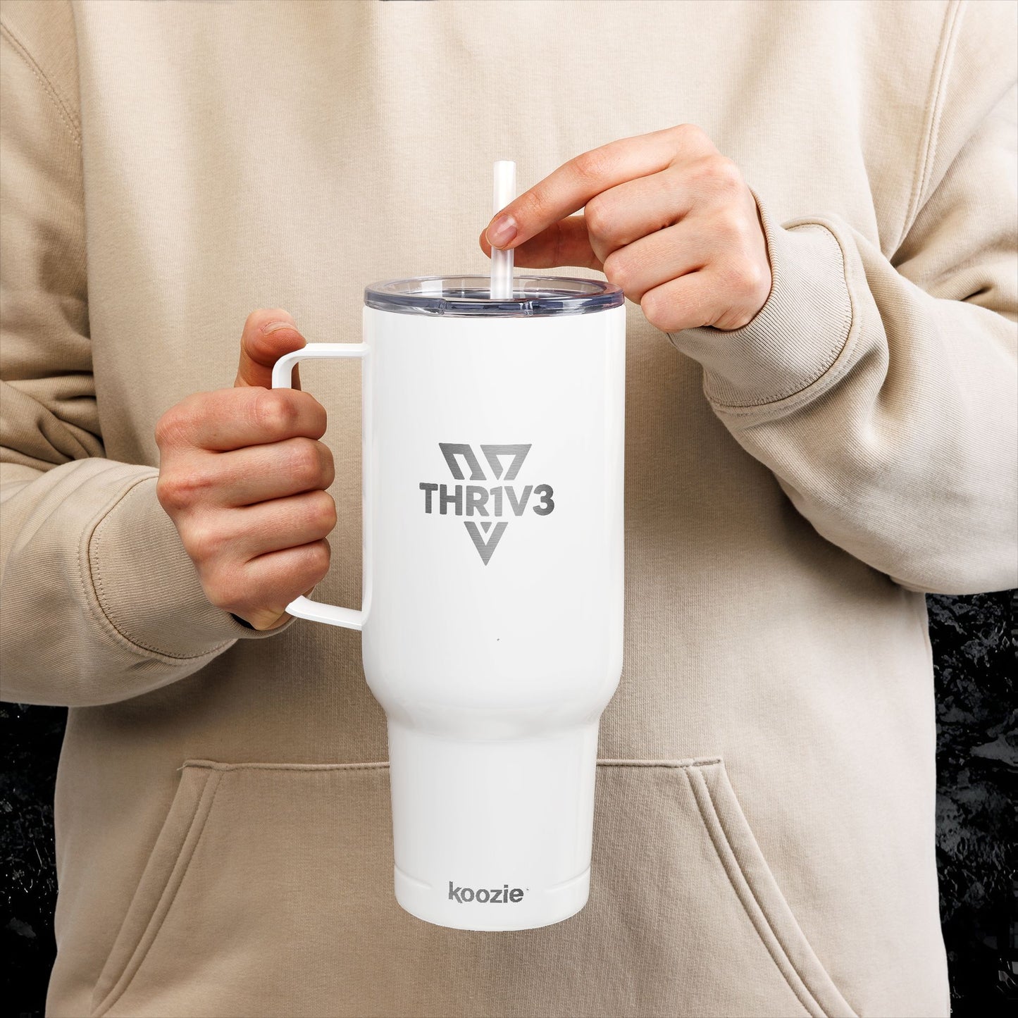 Insulated Tumbler, Engraved THR1V3 Sharp Logo, 40oz