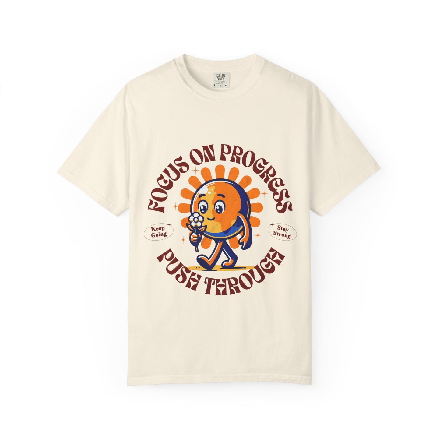 Motivational Unisex T-Shirt - "Focus on Progress, Push Through"