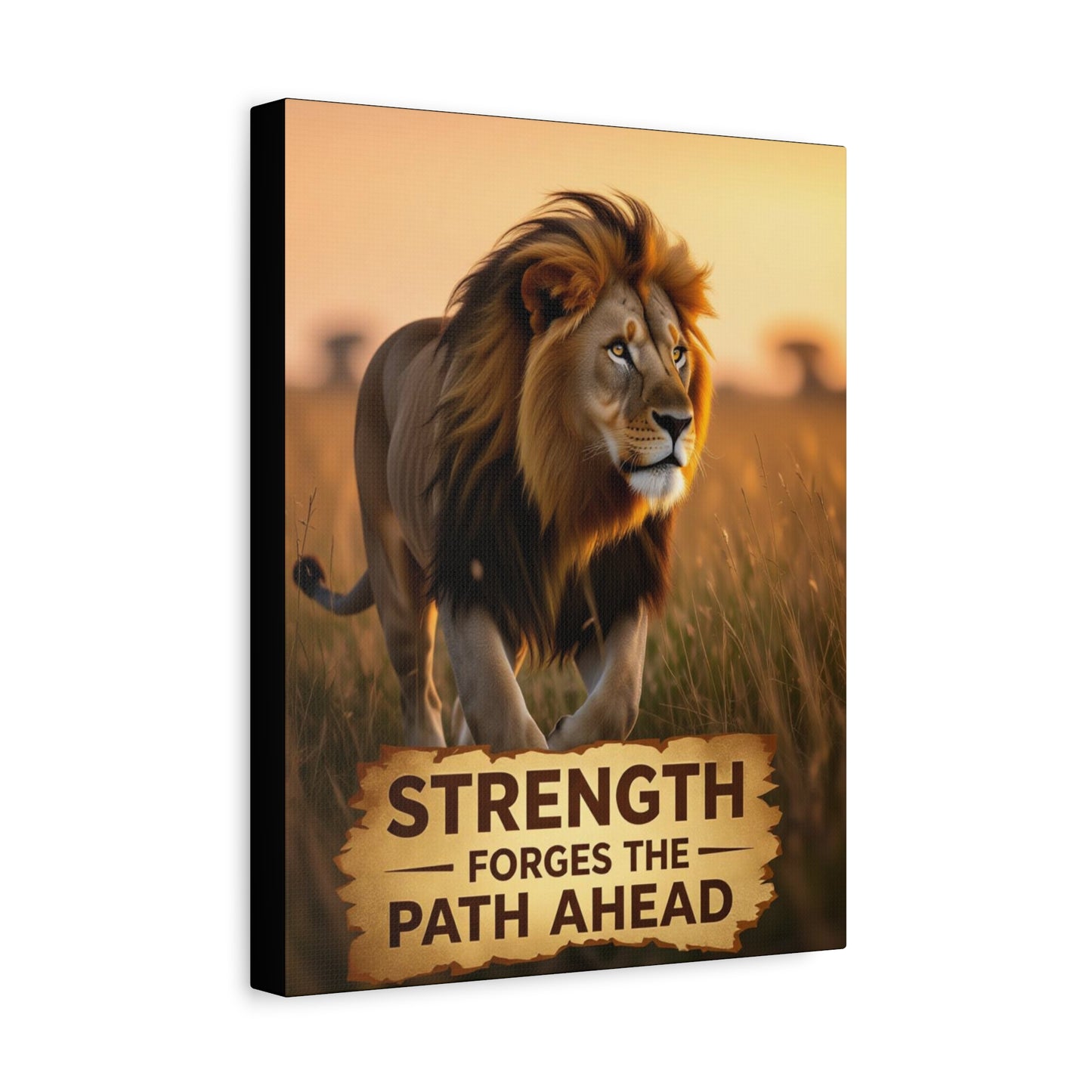 Inspirational Lion Canvas Print, Strength Motivational Wall Art, Home Decor, Lion Artwork, Gift for Nature Lovers, Leadership Inspiration