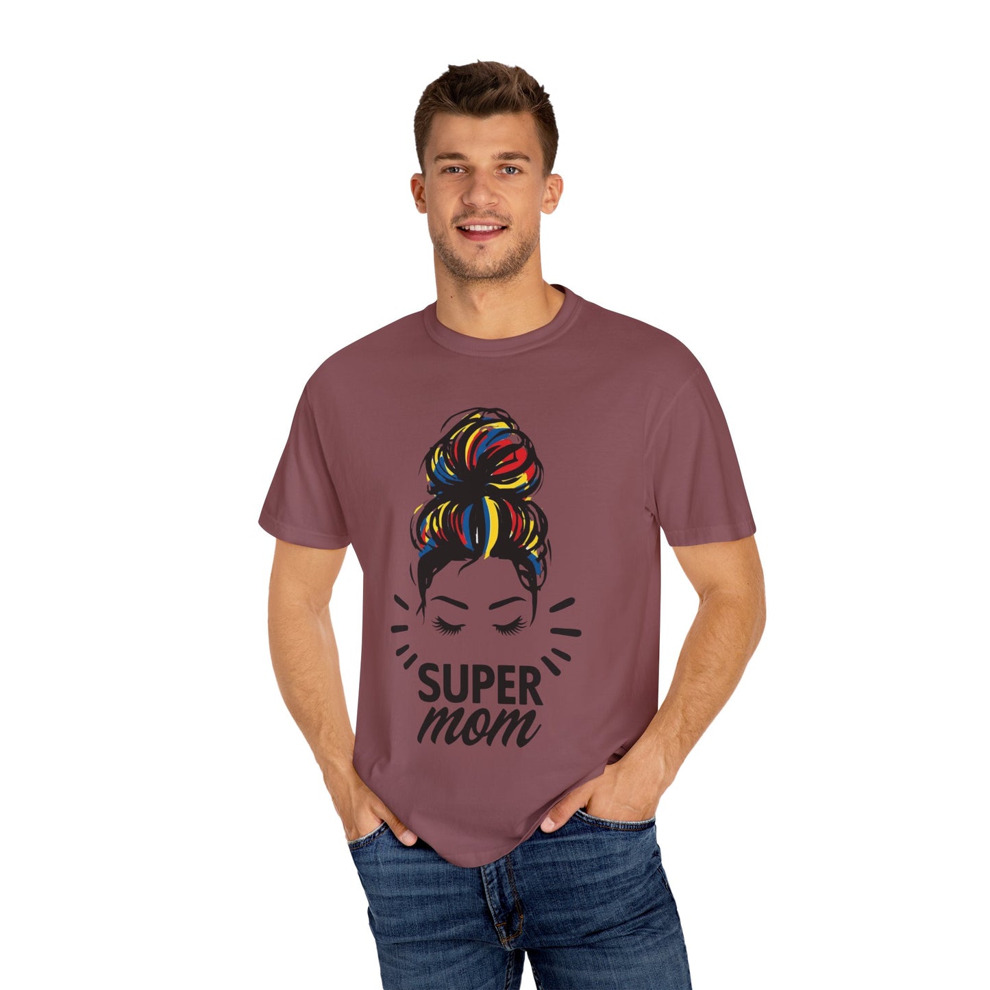 Supermom Women's Tee, Vibrant Bold Unisex T-shirt, Colorful Mother's Day Shirt, Embrace Mom Gift, Fun Graphic Tees for Her