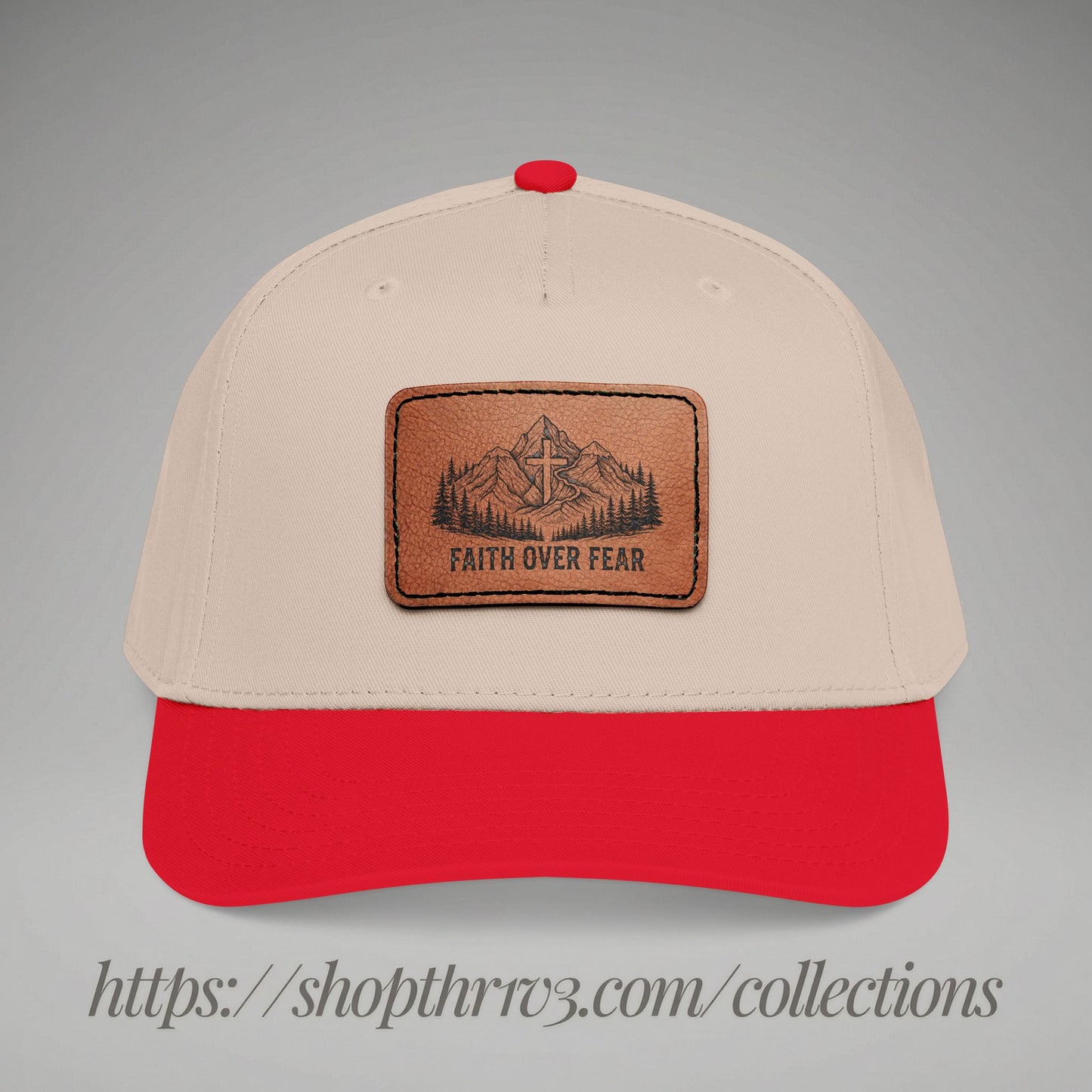 Faith Over Fear Leather Patch Baseball Cap
