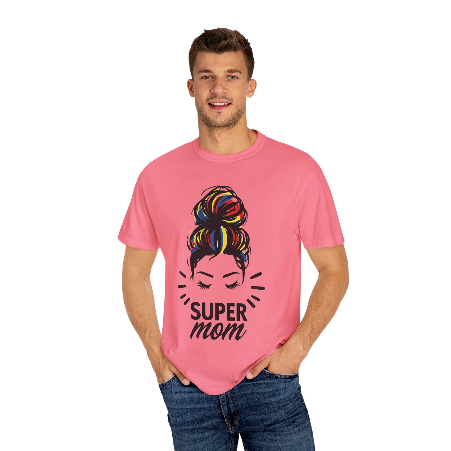 Supermom Women's Tee, Vibrant Bold Unisex T-shirt, Colorful Mother's Day Shirt, Embrace Mom Gift, Fun Graphic Tees for Her