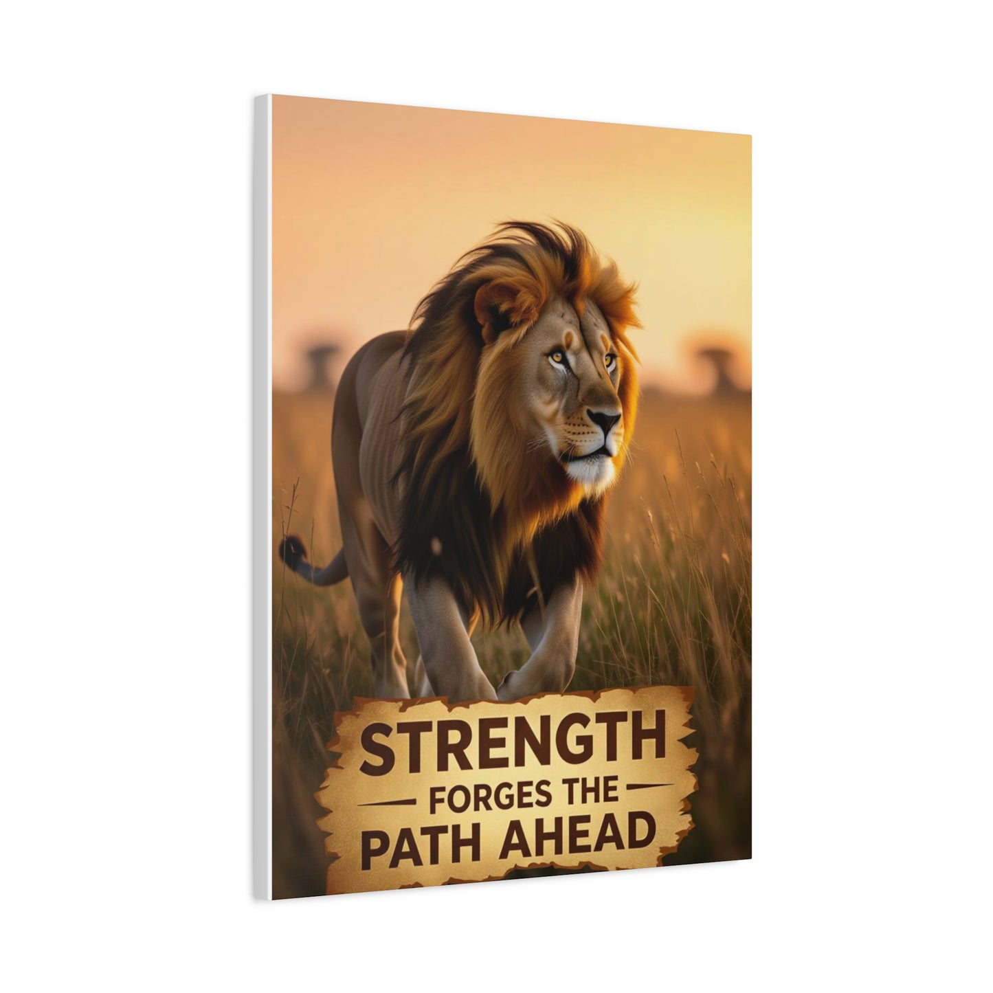 Inspirational Lion Canvas Print, Strength Motivational Wall Art, Home Decor, Lion Artwork, Gift for Nature Lovers, Leadership Inspiration