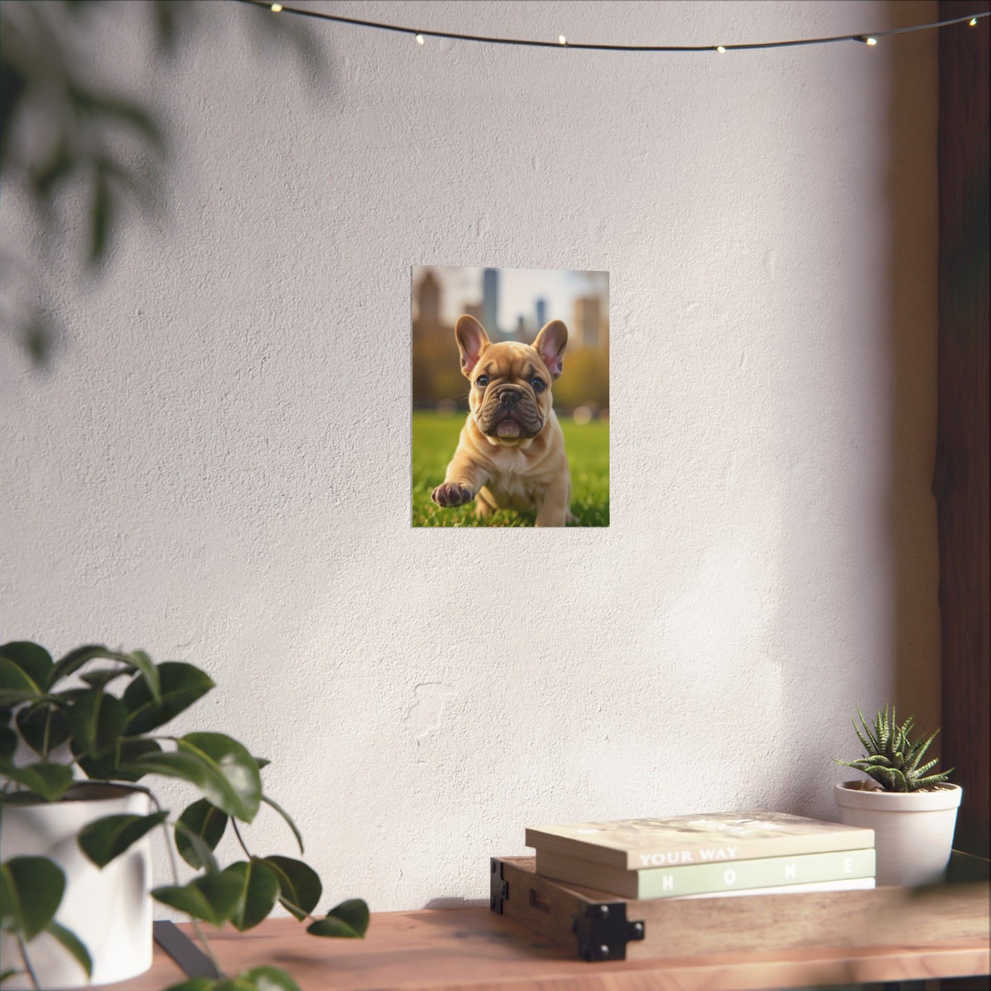 Vertical Poster - Cute Frenchie French Bulldog Running in the Park