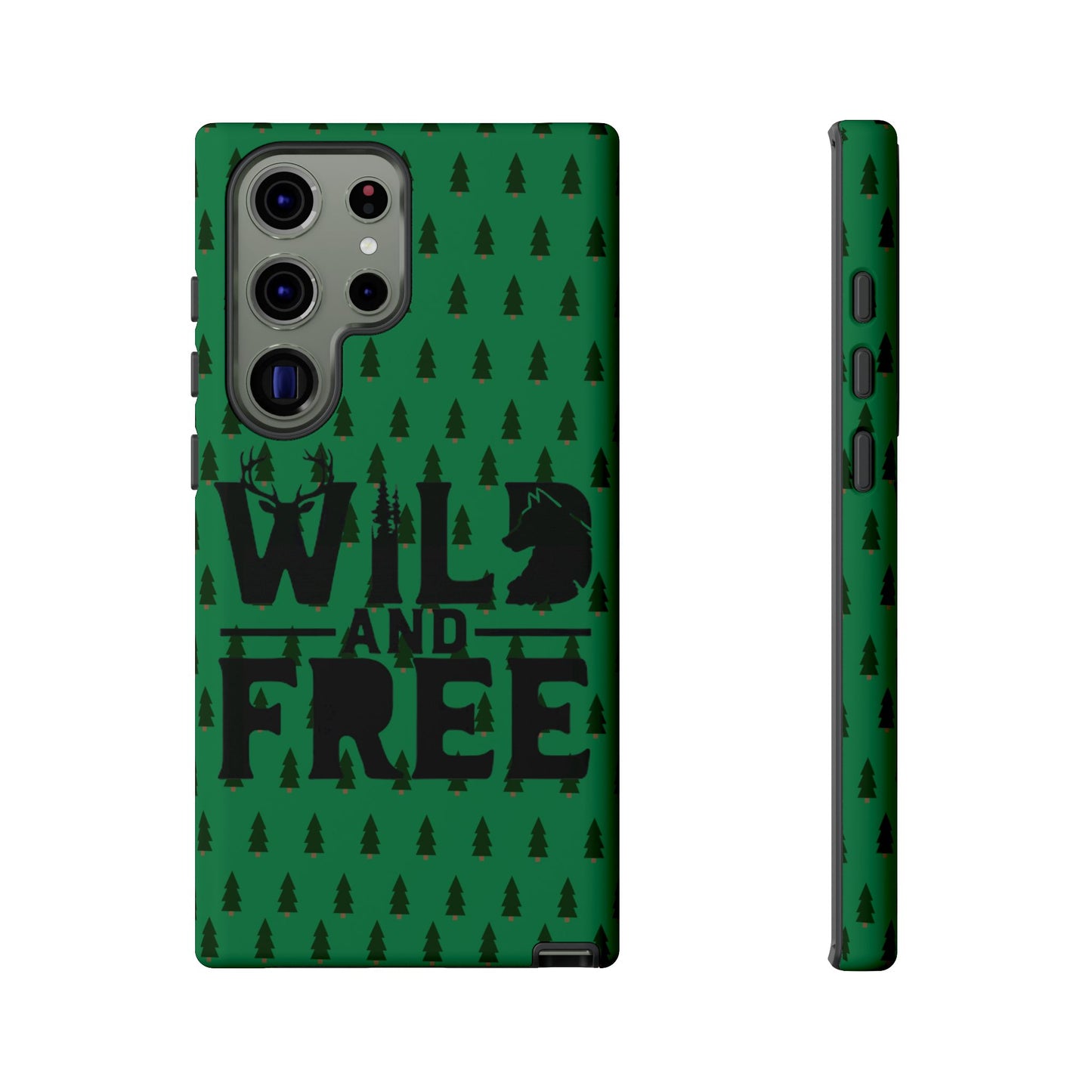 Wild and Free Bear Graphic Phone Case | Forest Pattern iPhone Case