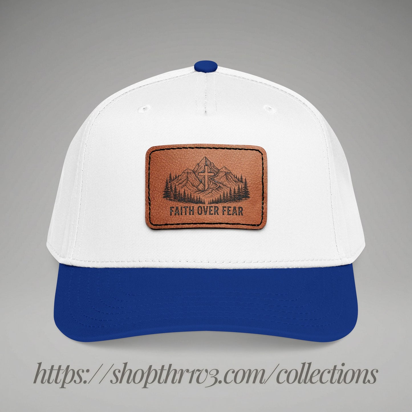 Faith Over Fear Leather Patch Baseball Cap