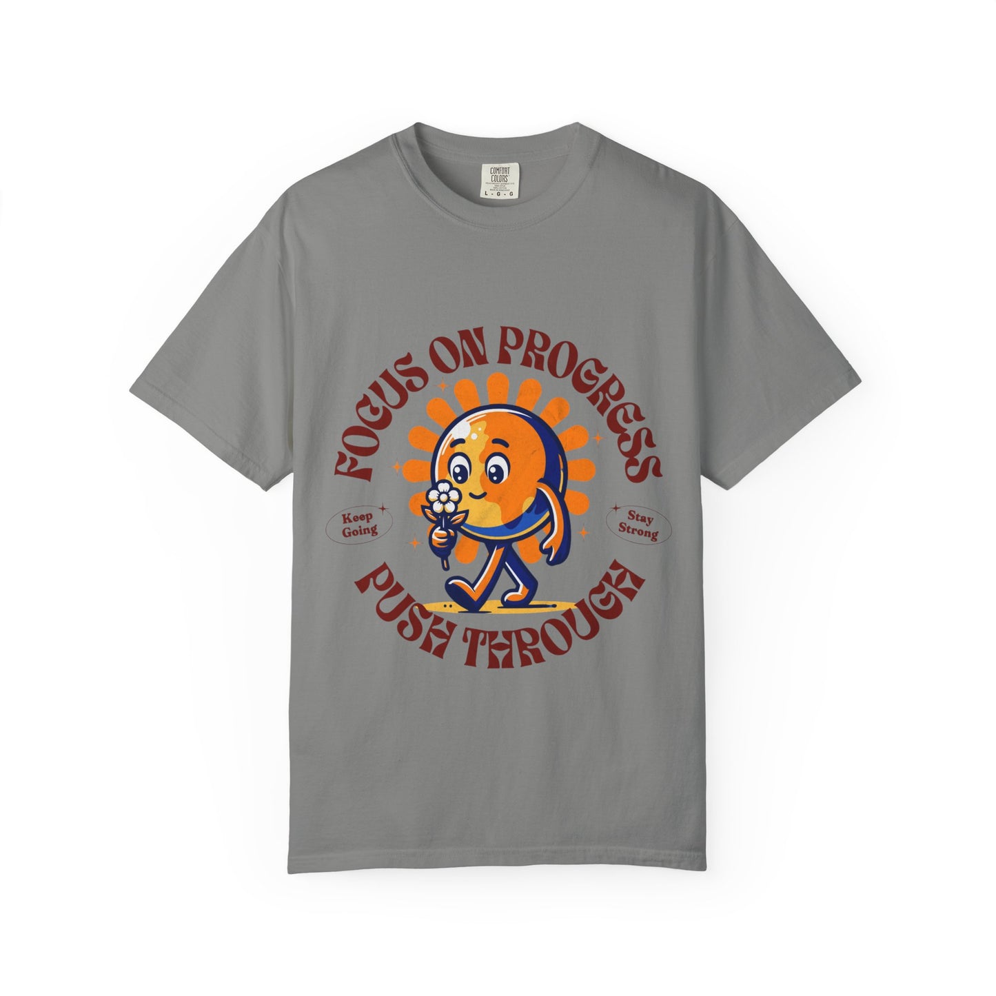 Motivational Unisex T-Shirt - "Focus on Progress, Push Through"